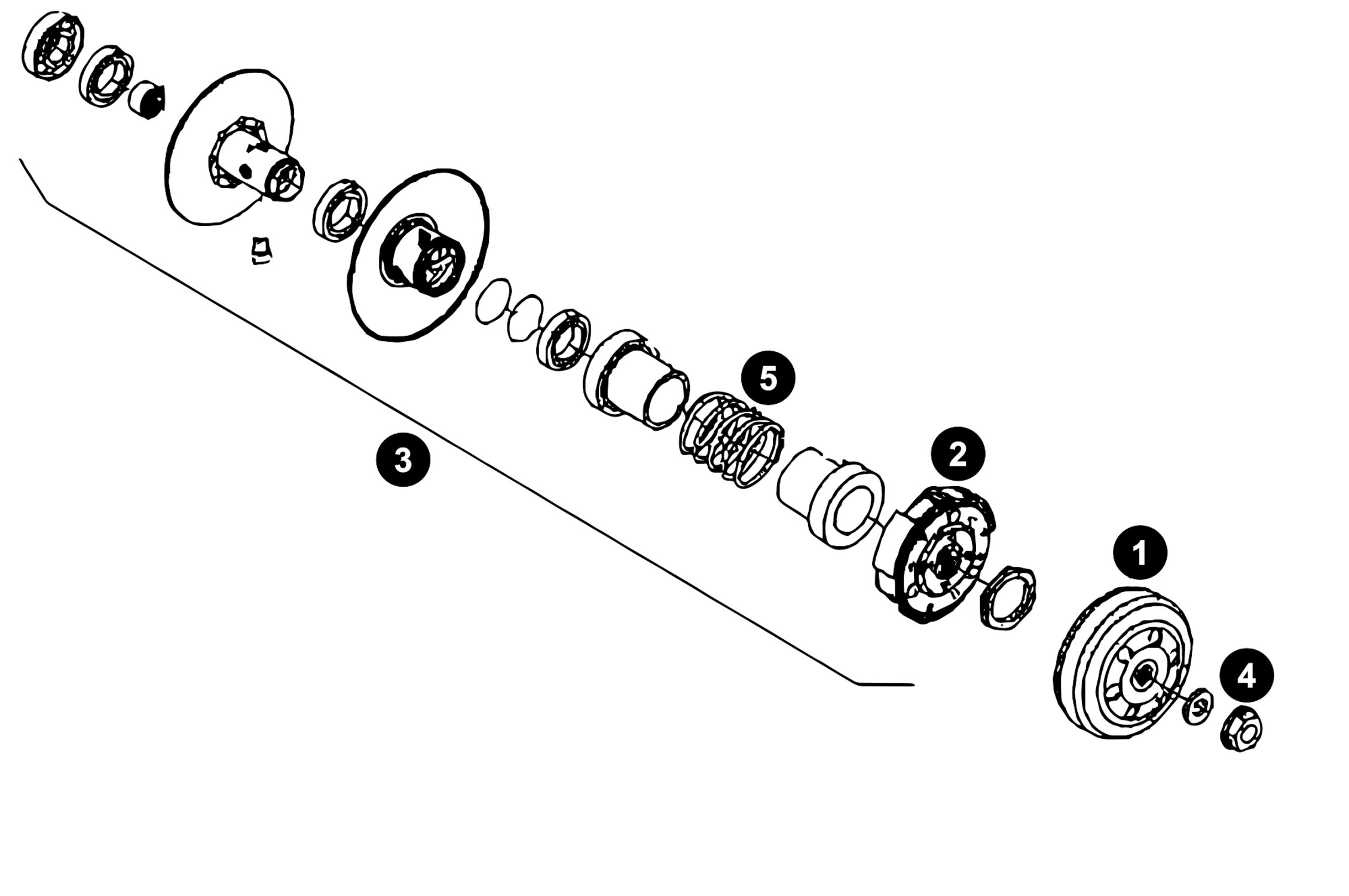 Image of Ersatzteile Piaggio 4T 4V Kupplung + Wandler