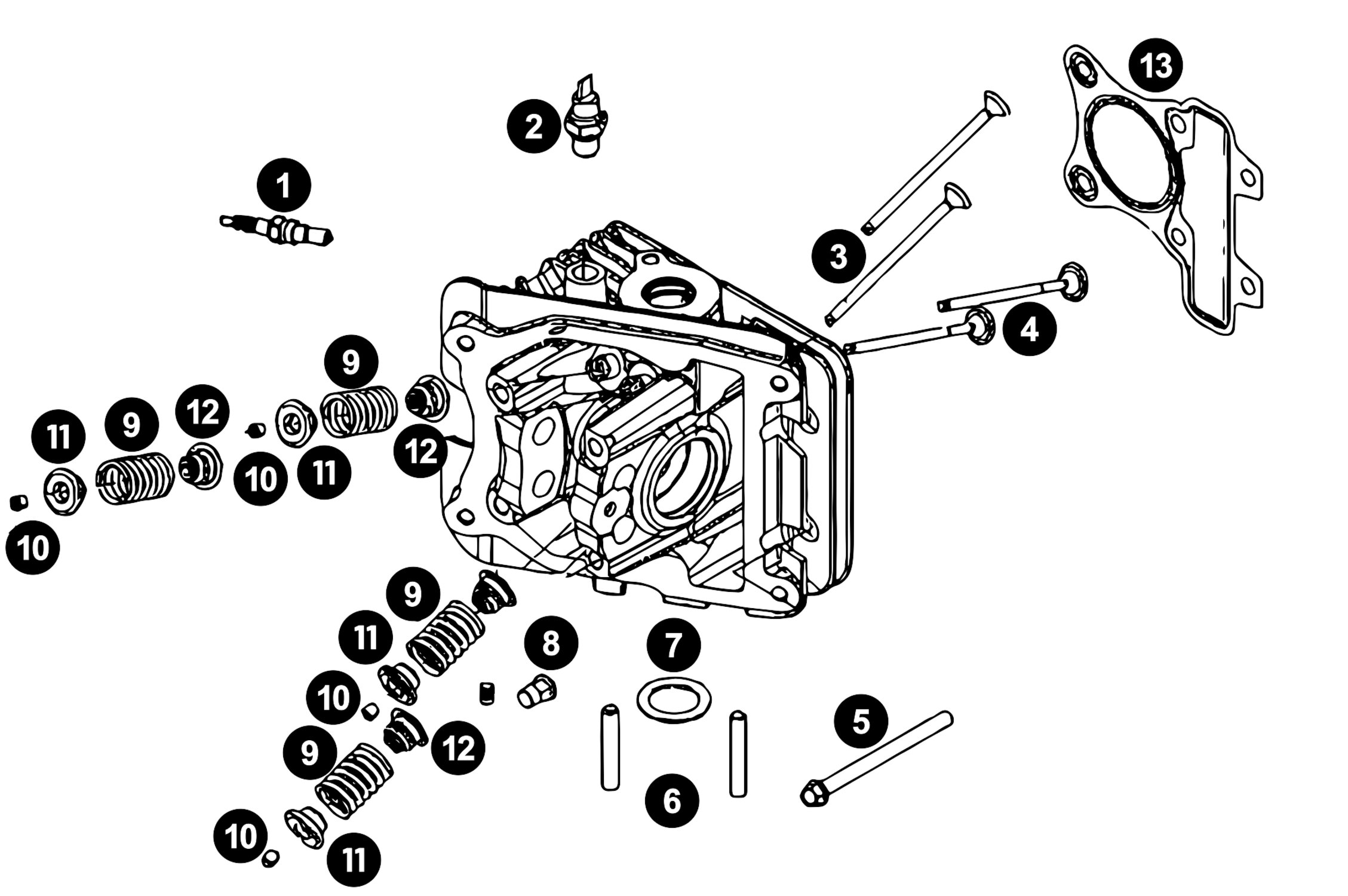 Image of Ersatzteile Piaggio 4T 4V Zylinderkopf