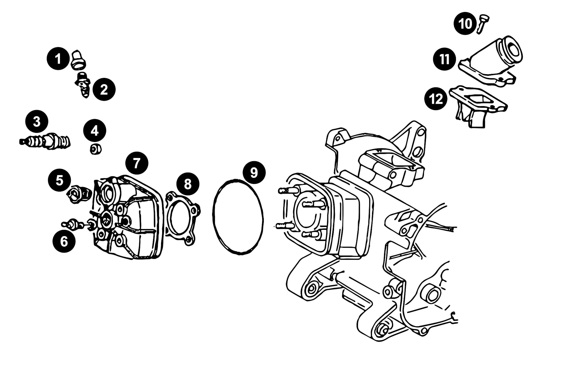 Image of Ersatzteile Piaggio LC Zylinderkopf + Ansaugtrakt