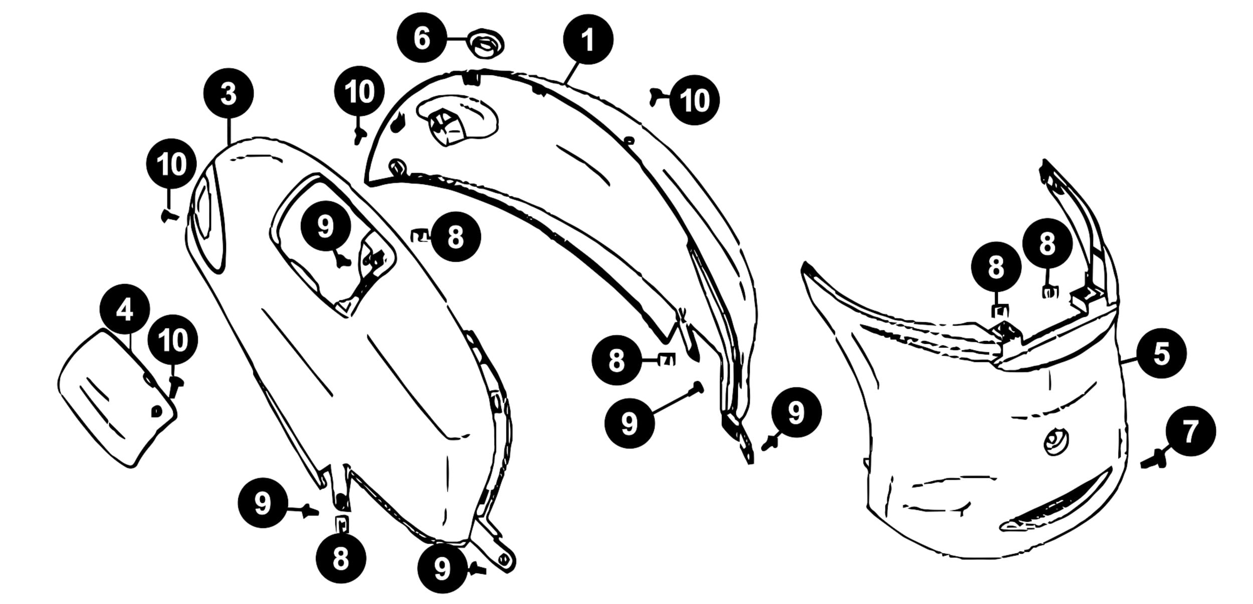 Image of Baotian Carino Ersatzteile Seitenverkleidung