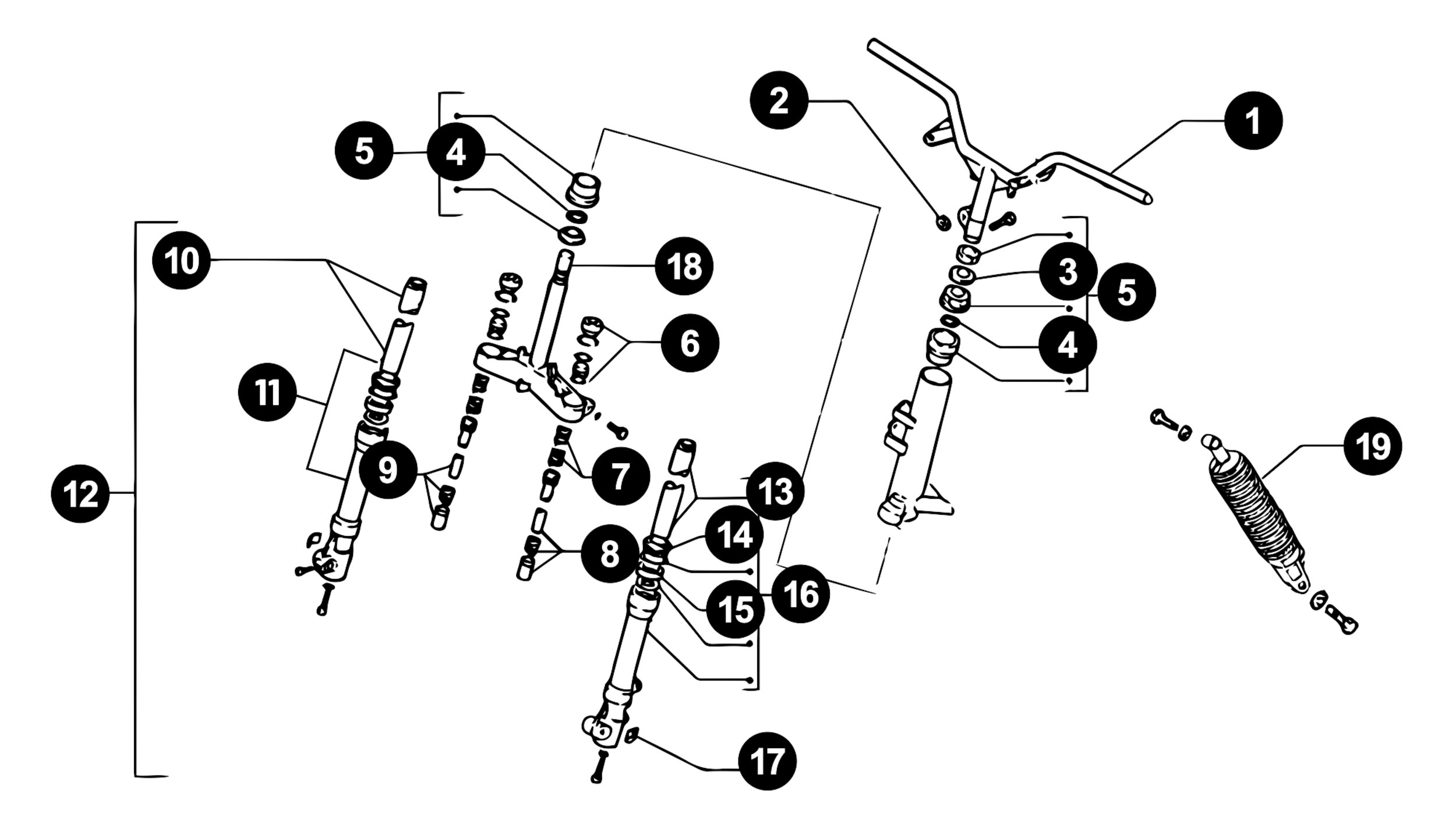 Image of Beta Ark Ersatzteile Lenker / Gabel / Stossdämpfer
