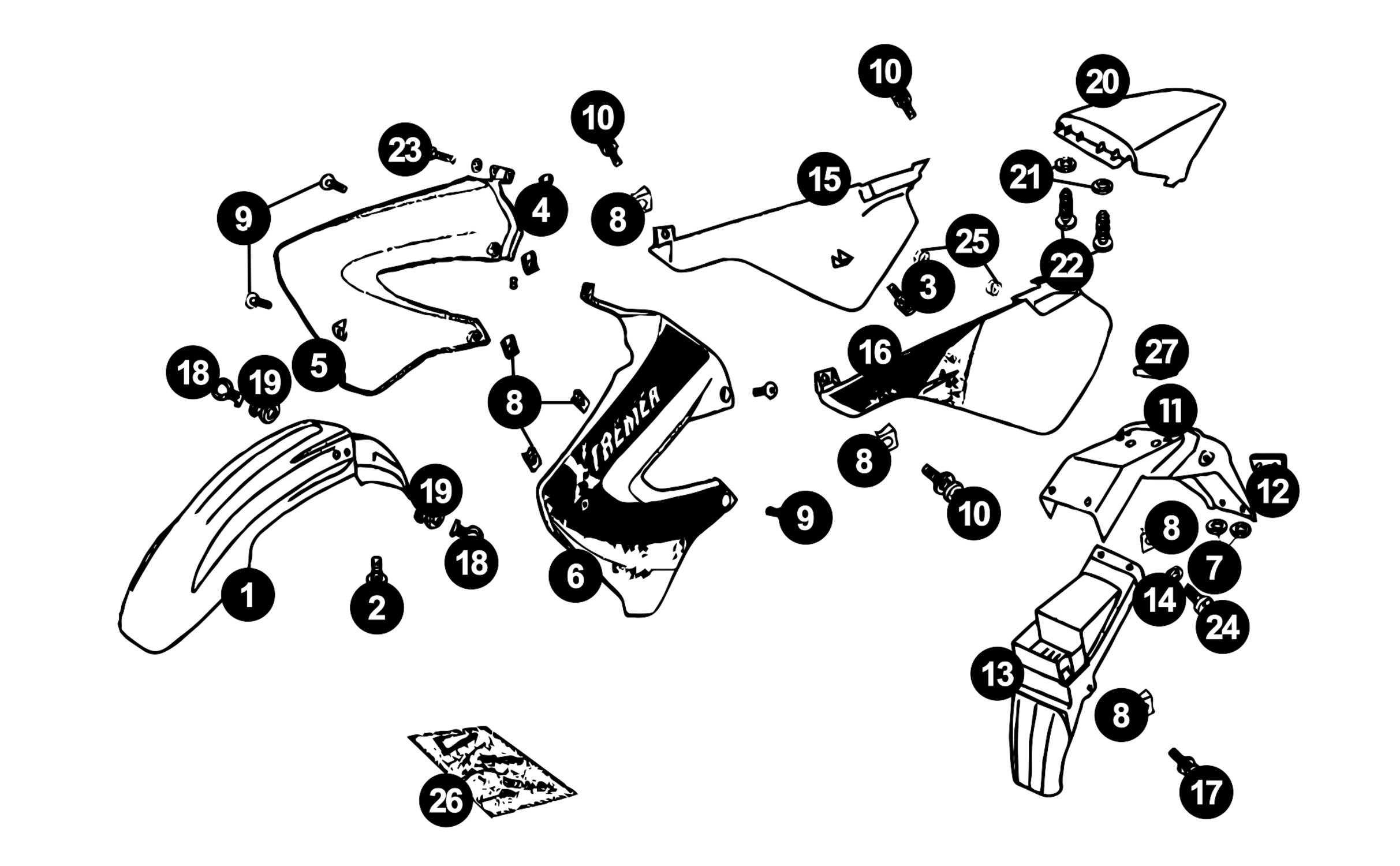 Image of Derbi Senda Ersatzteile Verkleidungsteile X-RACE / X-TREME