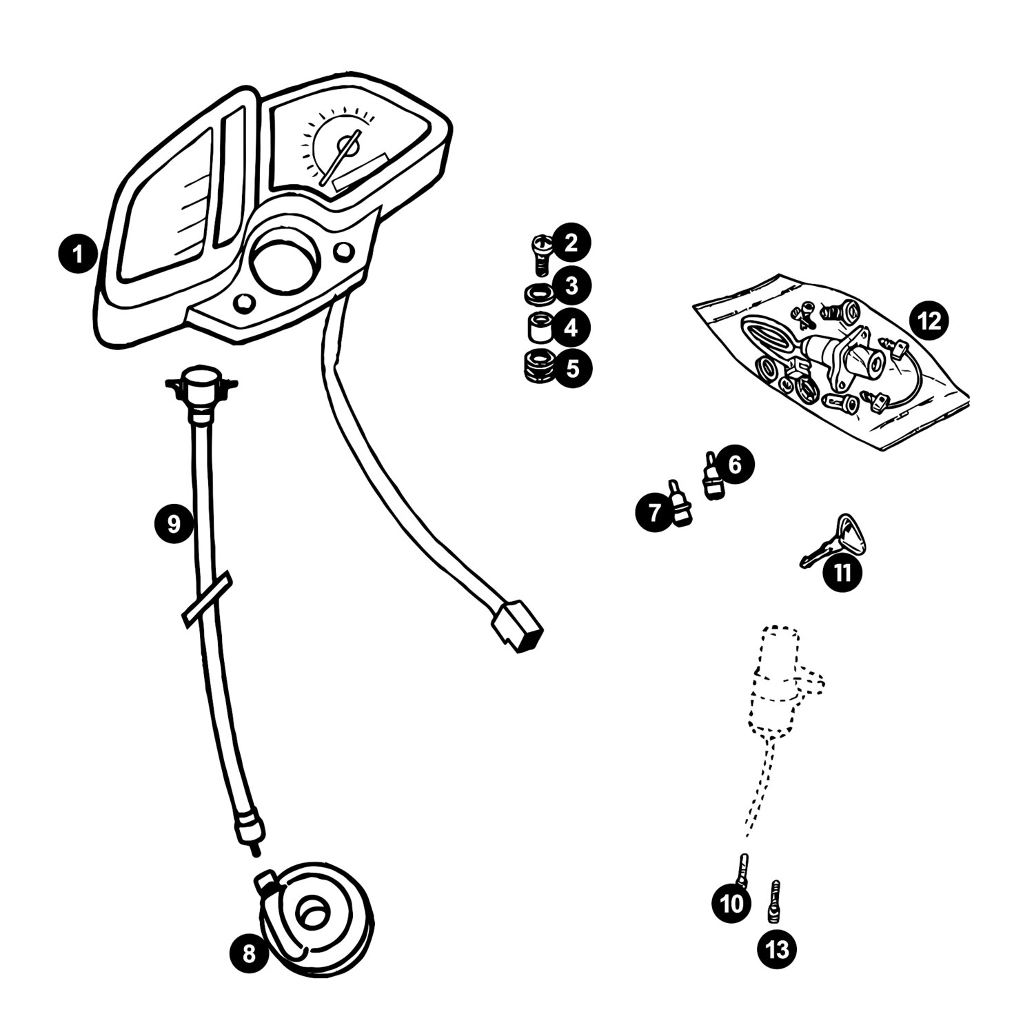 Image of Derbi Senda Ersatzteile Tacho / Zündschloss X-TREME