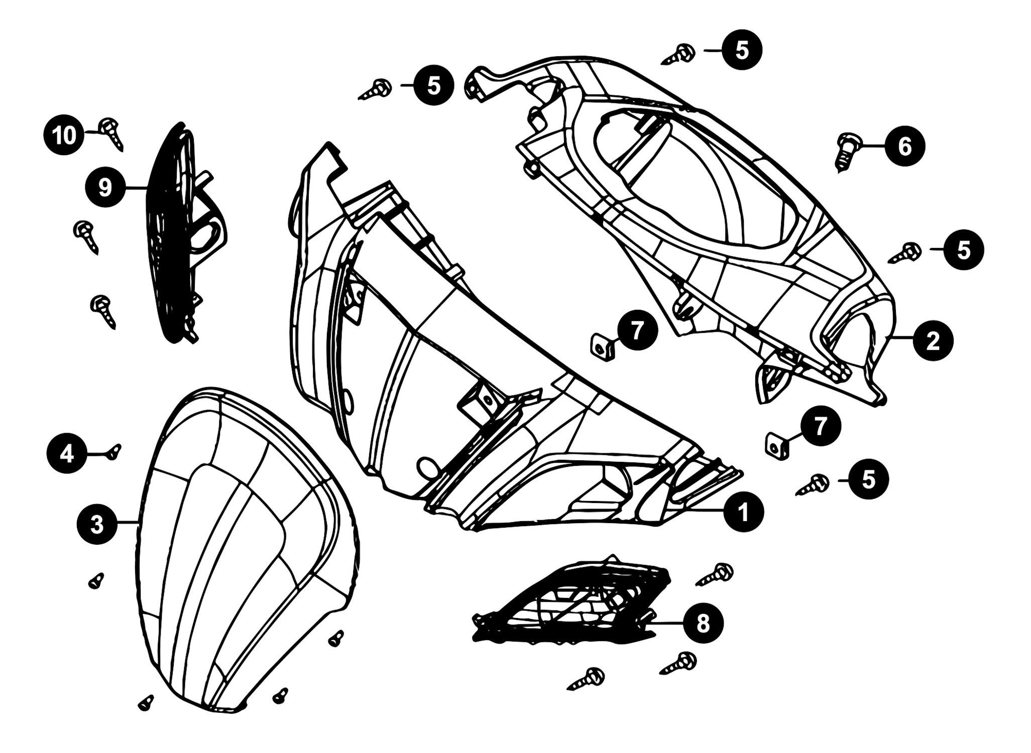 Image of Generic Cracker Ersatzteile Lenkerverkleidung mit Blinkern
