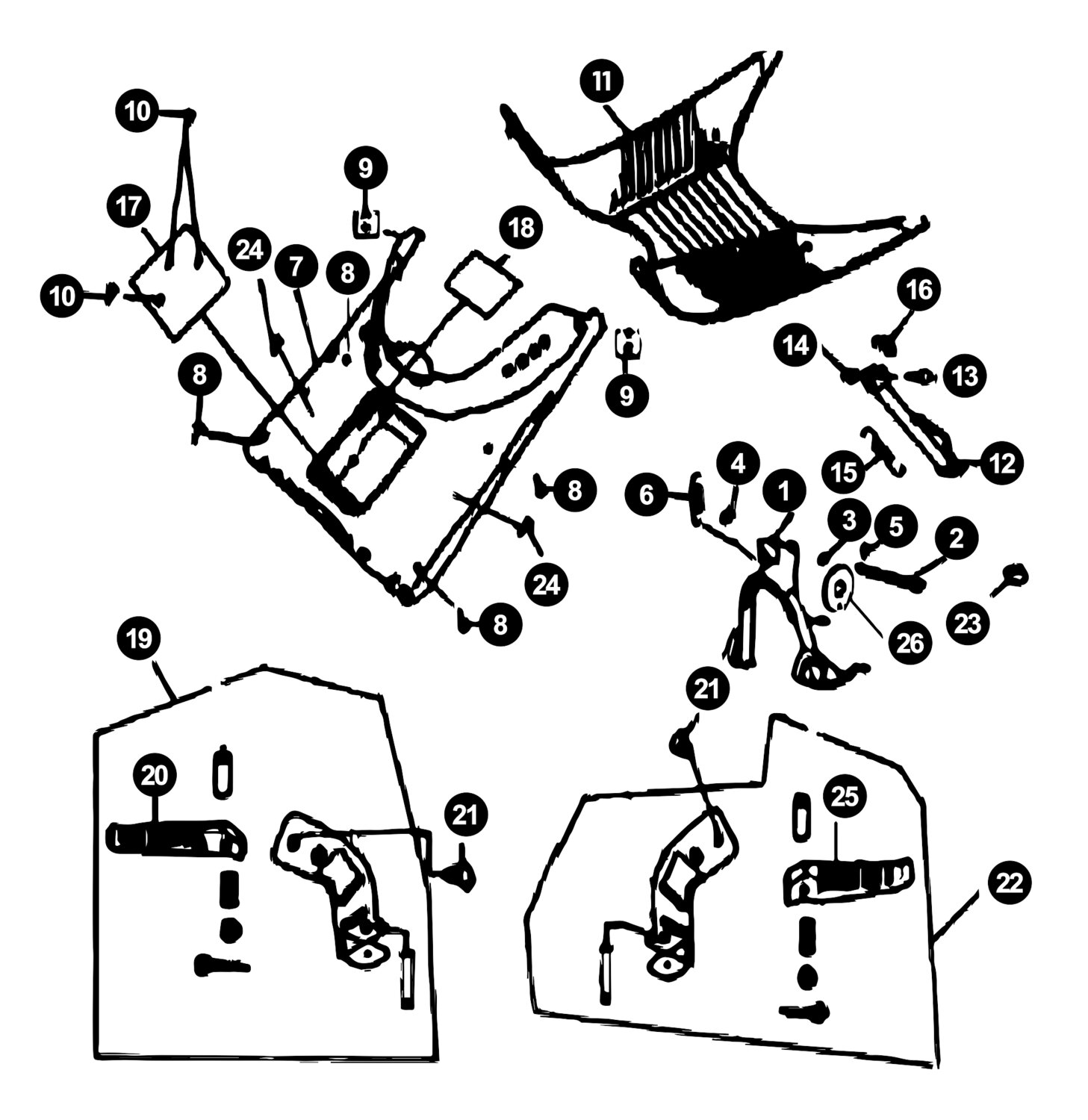 Image of Generic Cracker Ersatzteile Trittbrett / Hauptständer