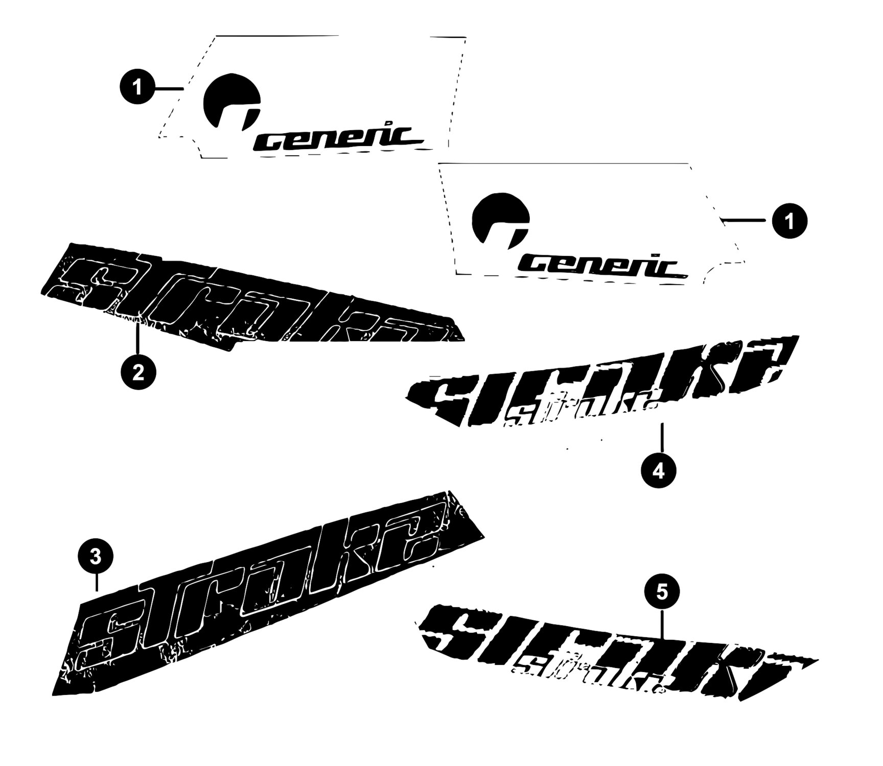Image of Generic XOR Ersatzteile Aufkleber 3