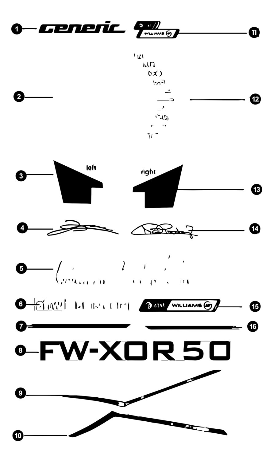 Image of Generic XOR Ersatzteile Aufkleber Williams