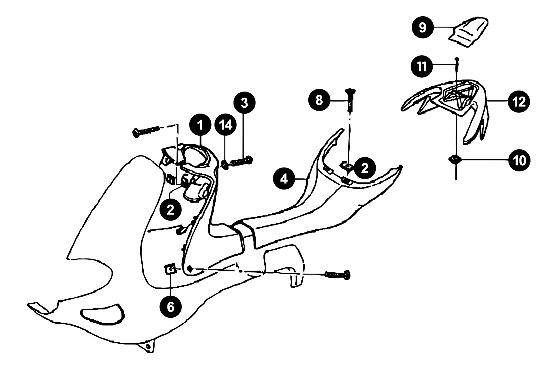 Image of Gilera Runner 50 SP ab '05 Ersatzteile Innenverkleidung