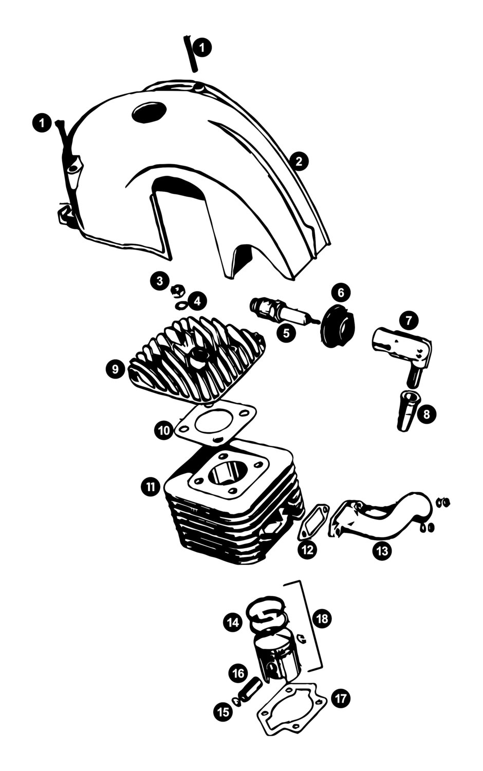 Image of Kreidler Motor 3 Gang Ersatzteile Zylinder