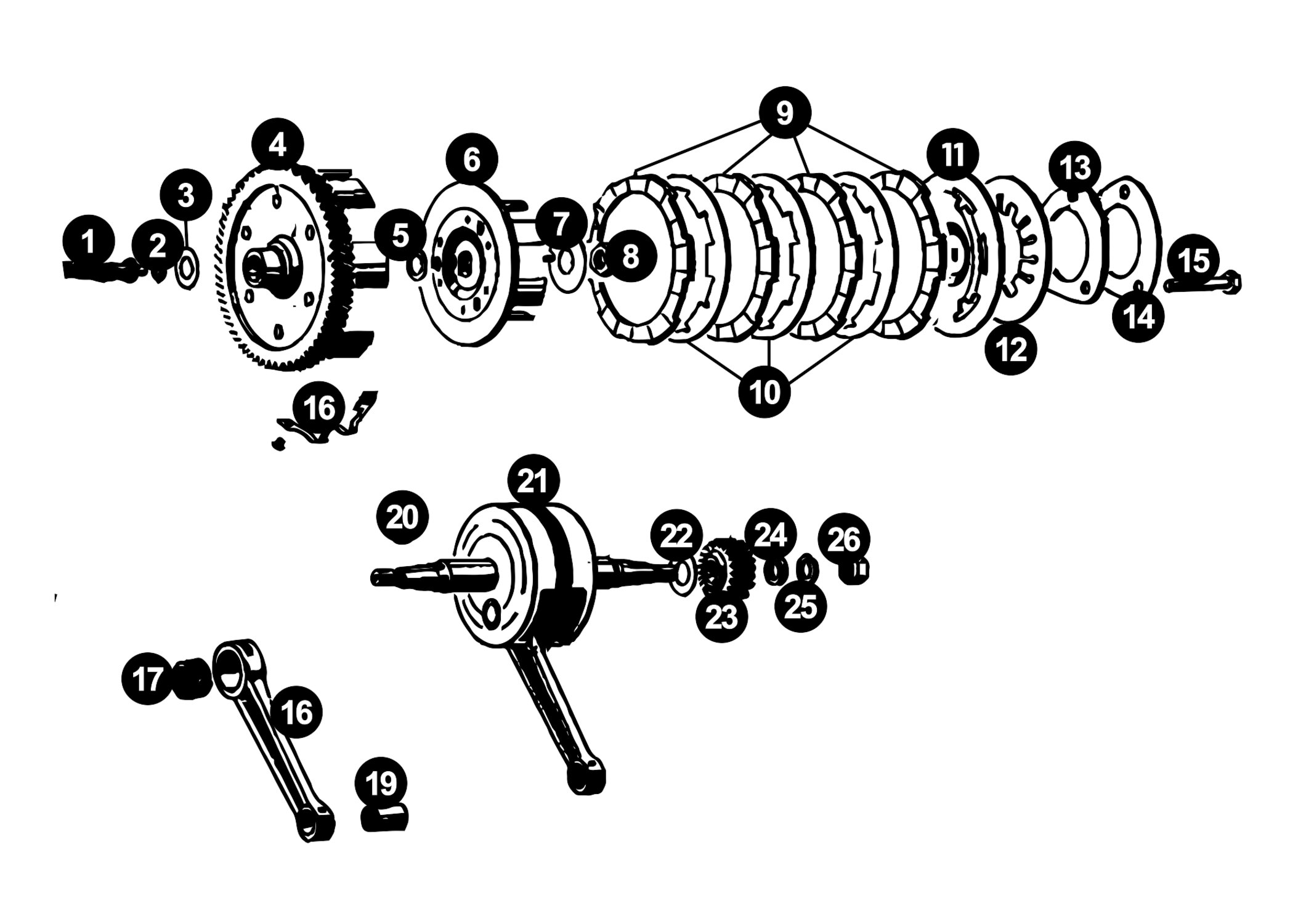 Image of Kreidler Motor 3 Gang Ersatzteile Kupplung