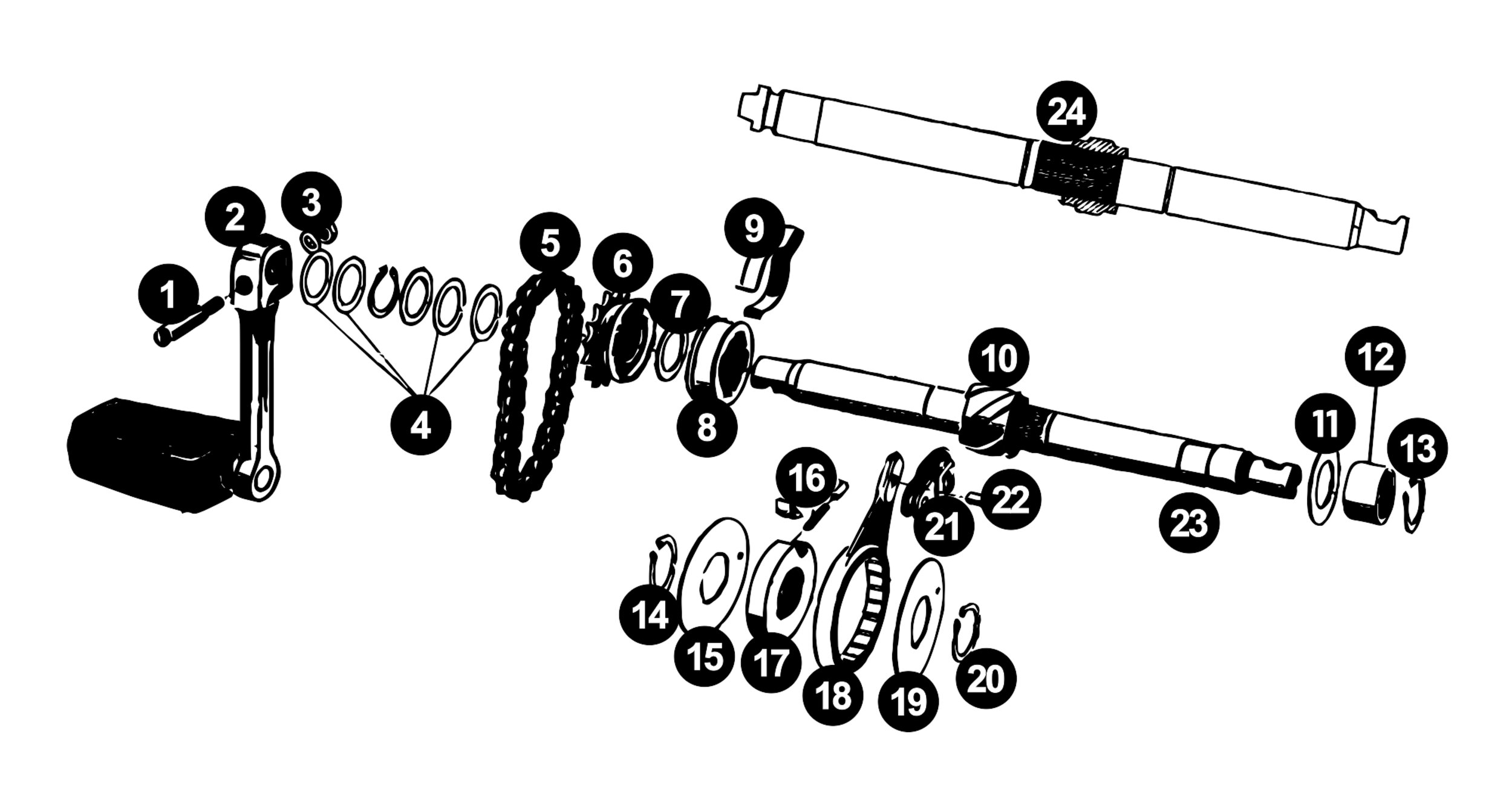 Image of Kreidler Motor 3 Gang Ersatzteile Tretkurbel
