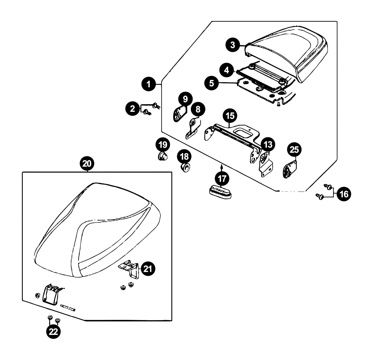 Image of Kymco Agility 4T 10" Ersatzteile Sitzbank