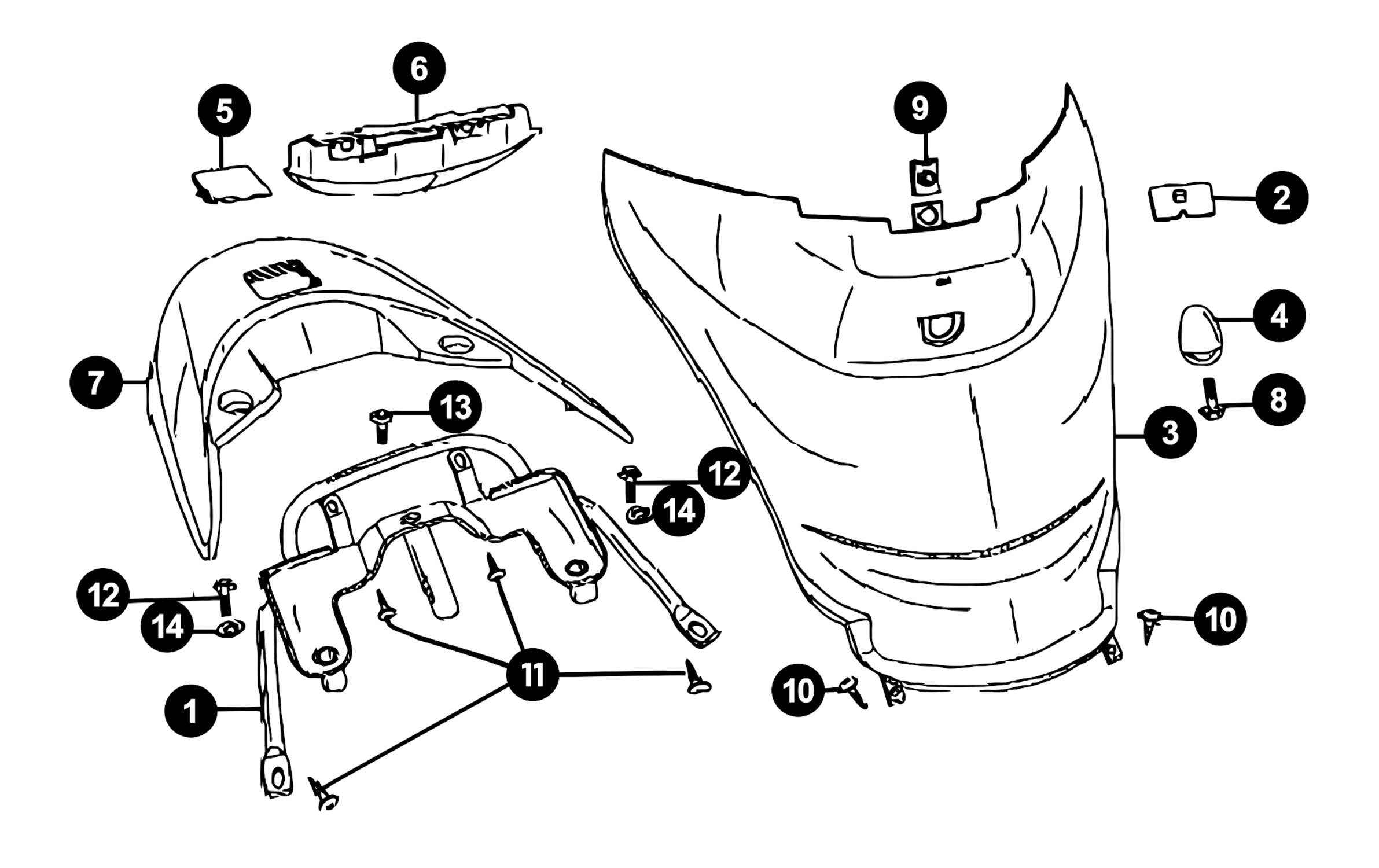 Image of Kymco Filly Ersatzteile Innenverkleidung / Spoiler