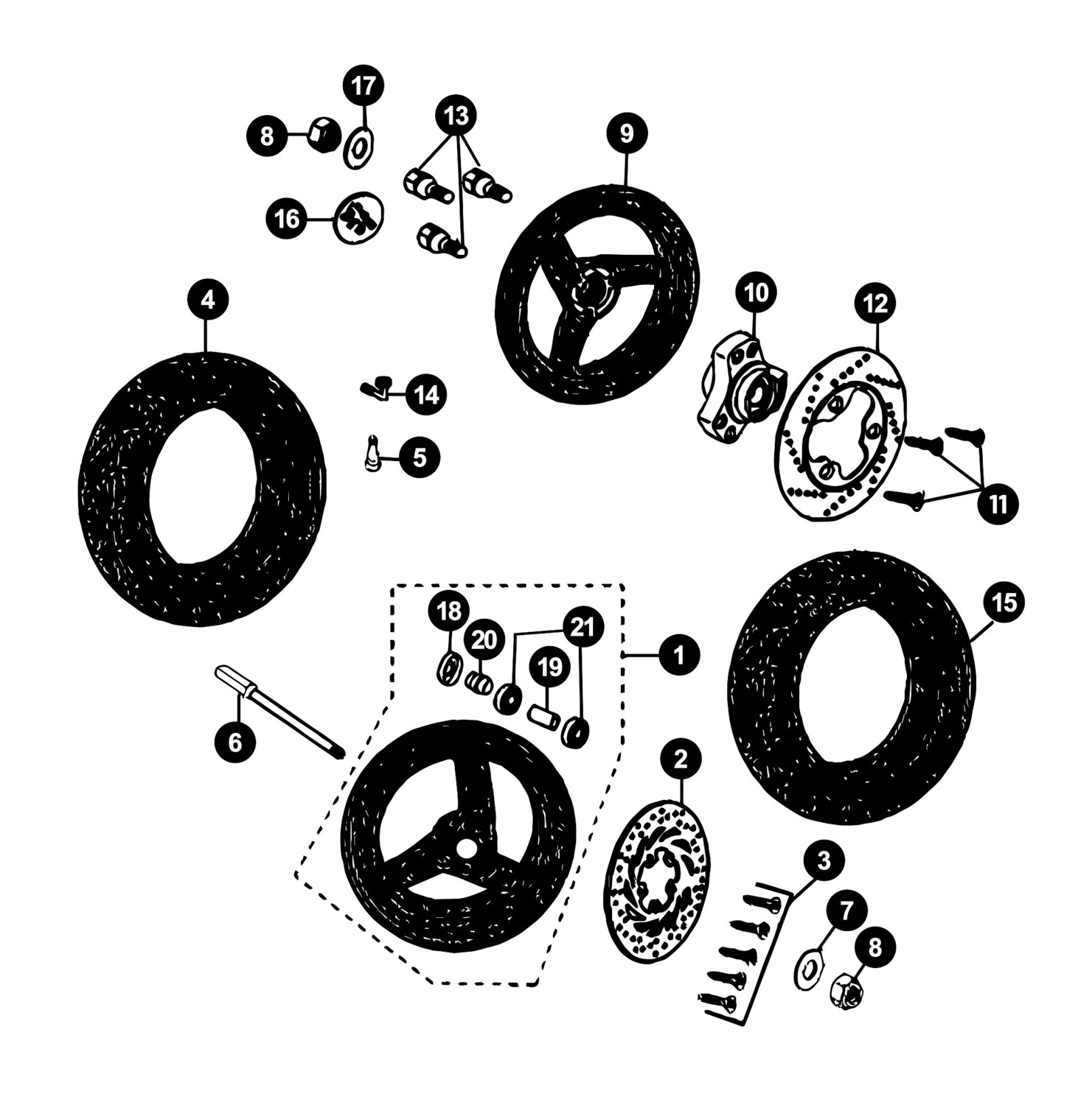 Image of Peugeot Jetforce Ersatzteile Räder