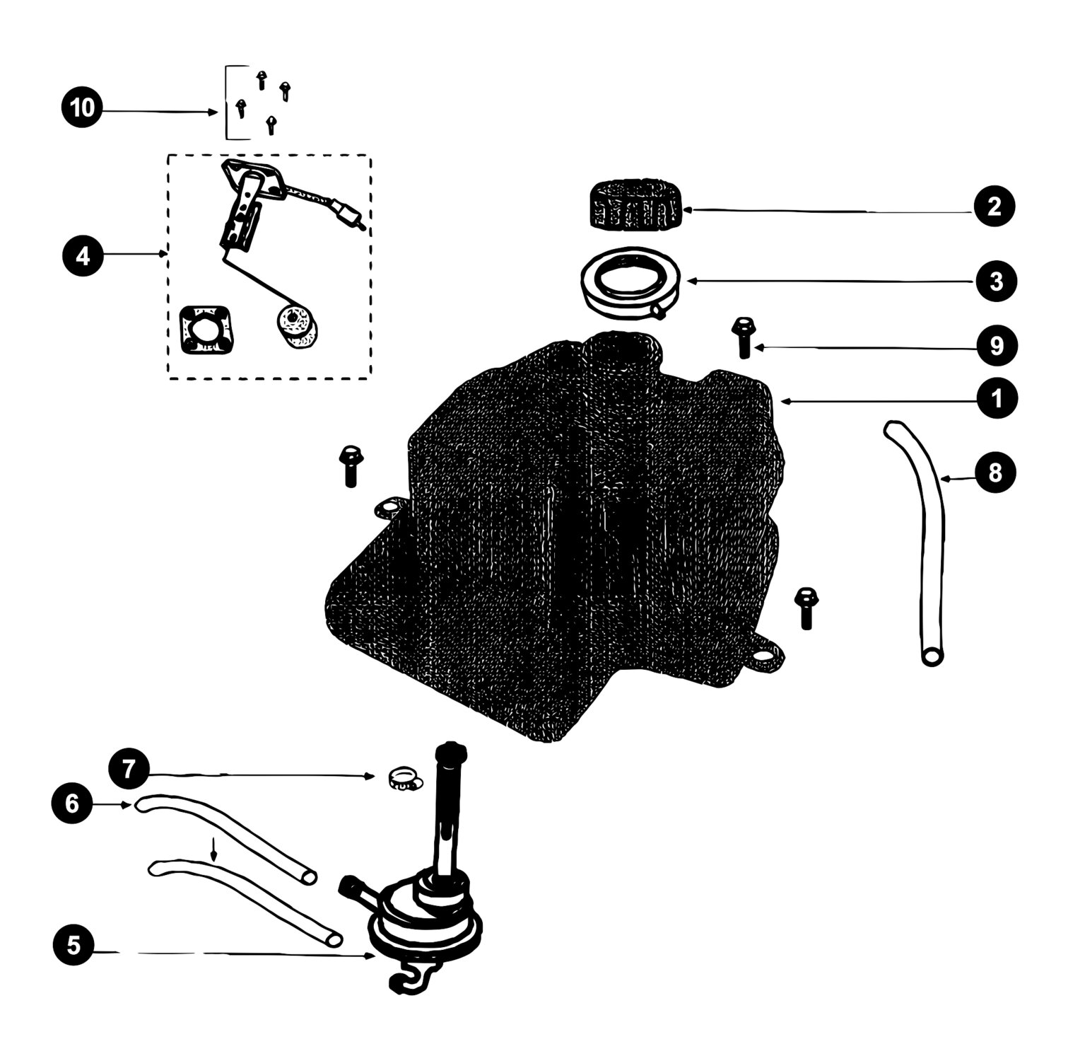 Image of Peugeot Kisbee 4T Ersatzteile Benzintank