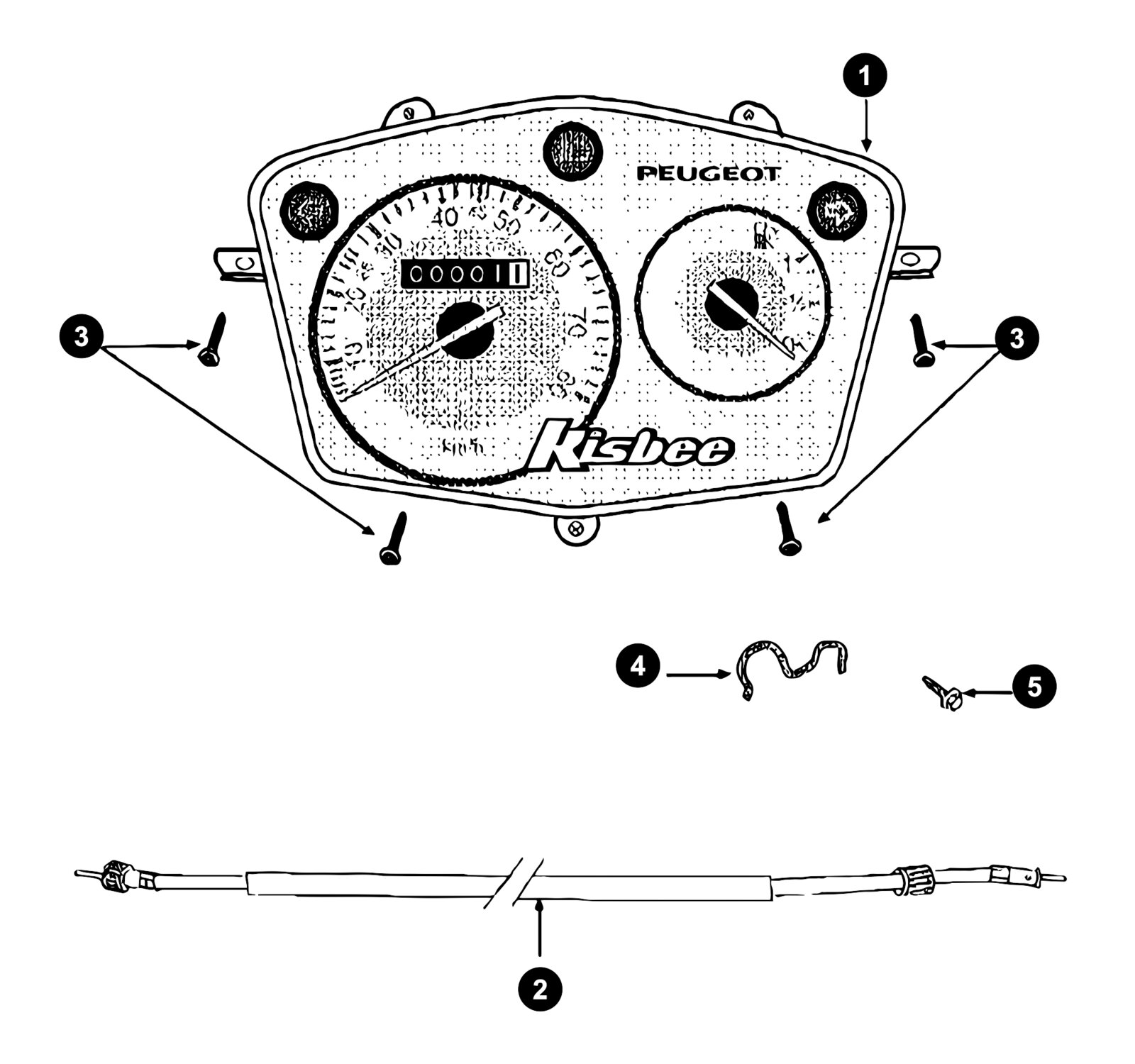 Image of Peugeot Kisbee 4T Ersatzteile Tacho / Tachowelle
