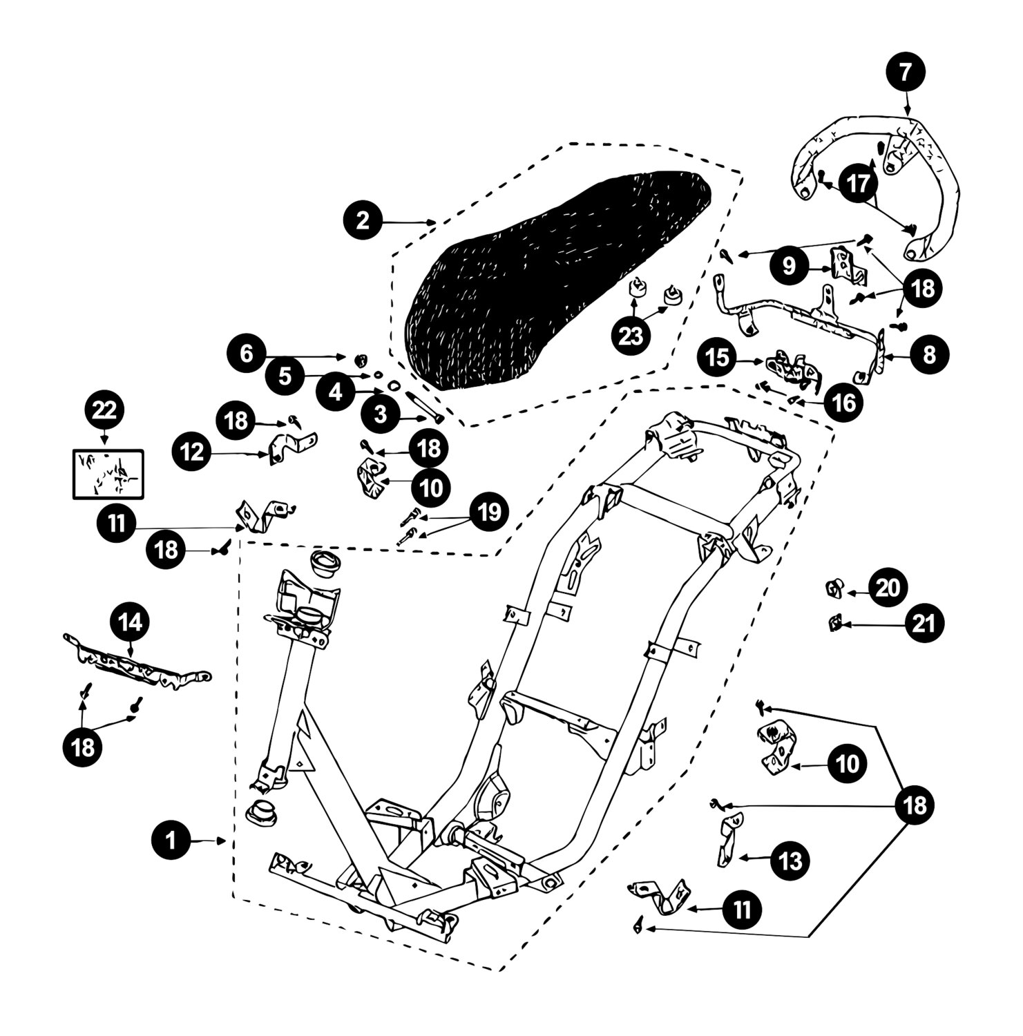 Image of Peugeot Kisbee 4T Ersatzteile Rahmen / Sitzbank
