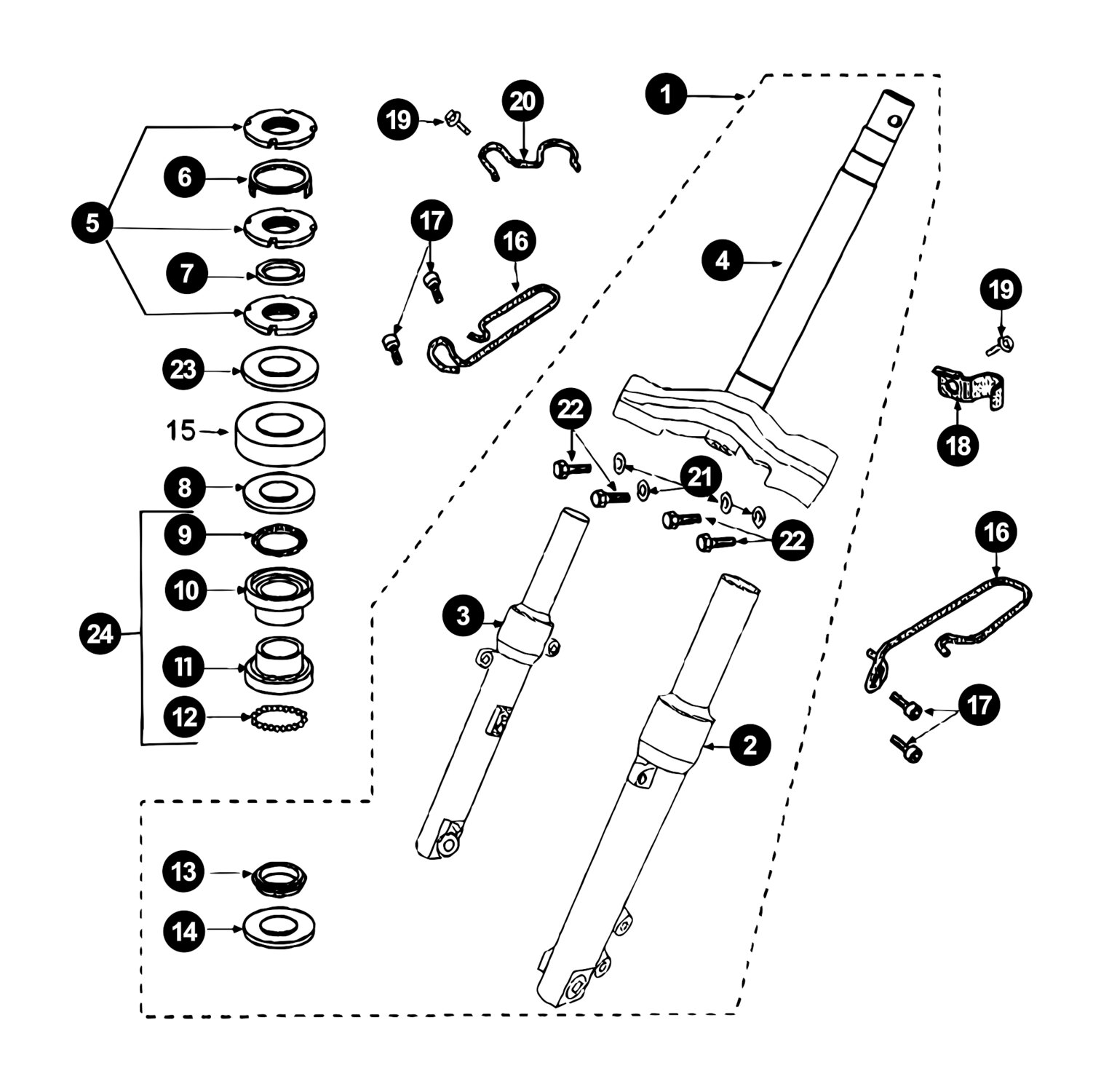 Image of Peugeot Kisbee 4T Ersatzteile Gabel