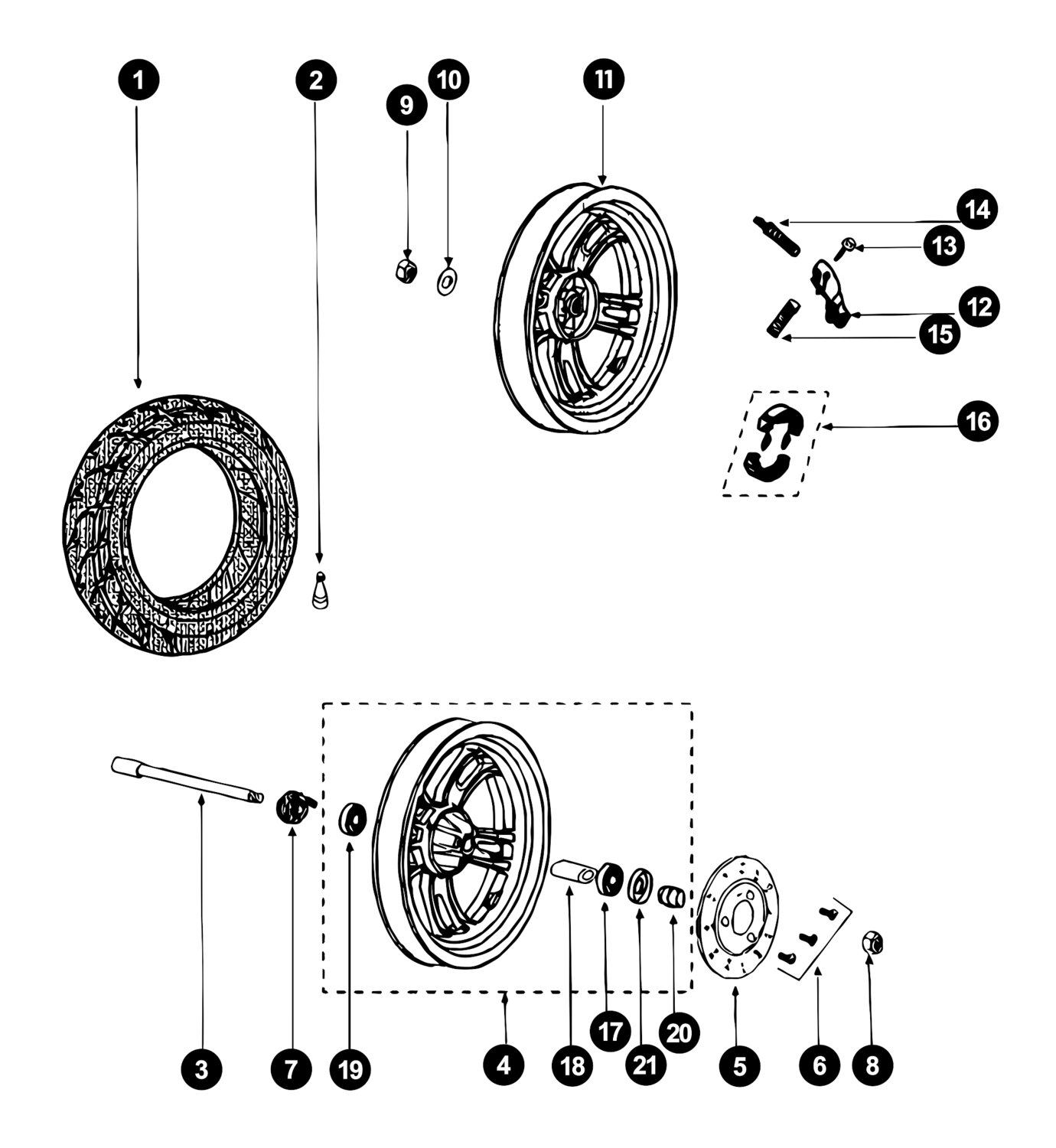Image of Peugeot Kisbee 4T Ersatzteile Räder / Bremsen