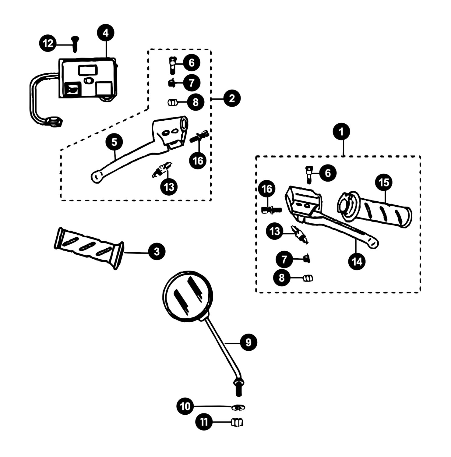 Image of Peugeot Ludix One Ersatzteile Hebel / Schalter / Spiegel