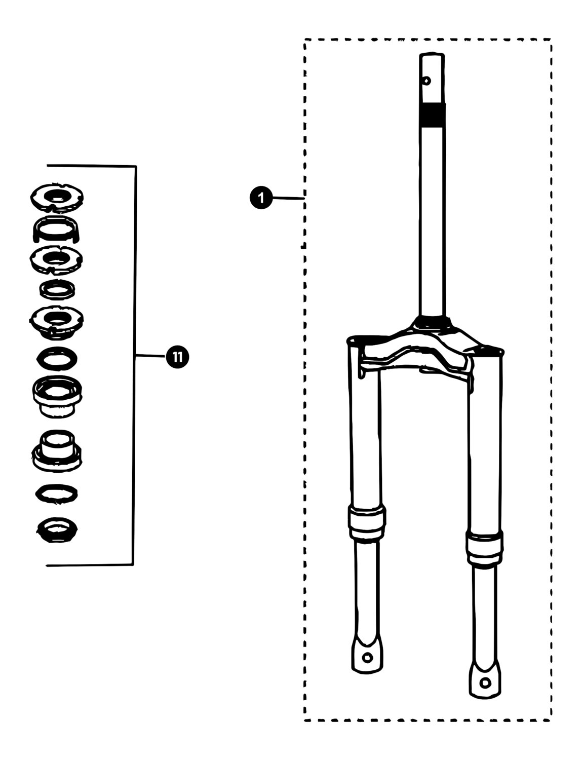 Image of Peugeot Ludix One Ersatzteile Gabel
