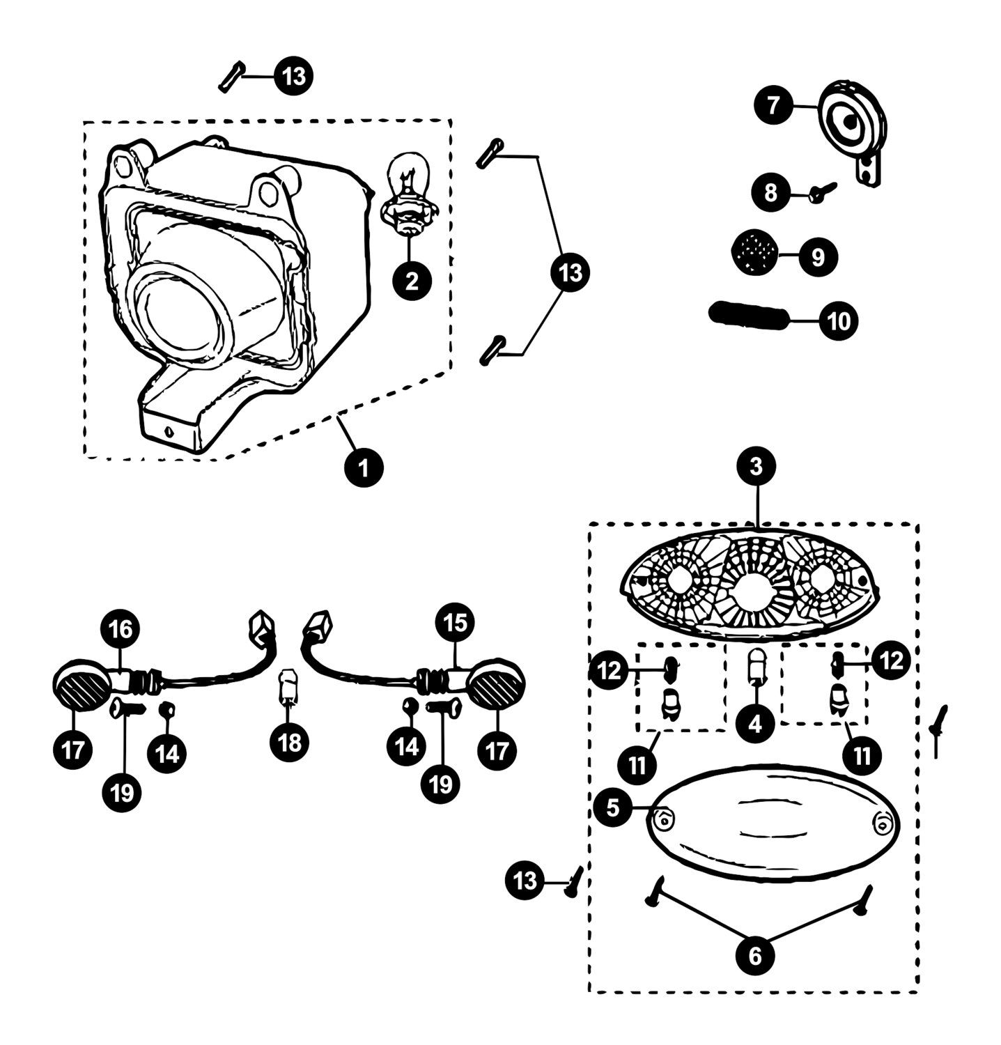Image of Peugeot Ludix One Ersatzteile Beleuchtung / Hupe