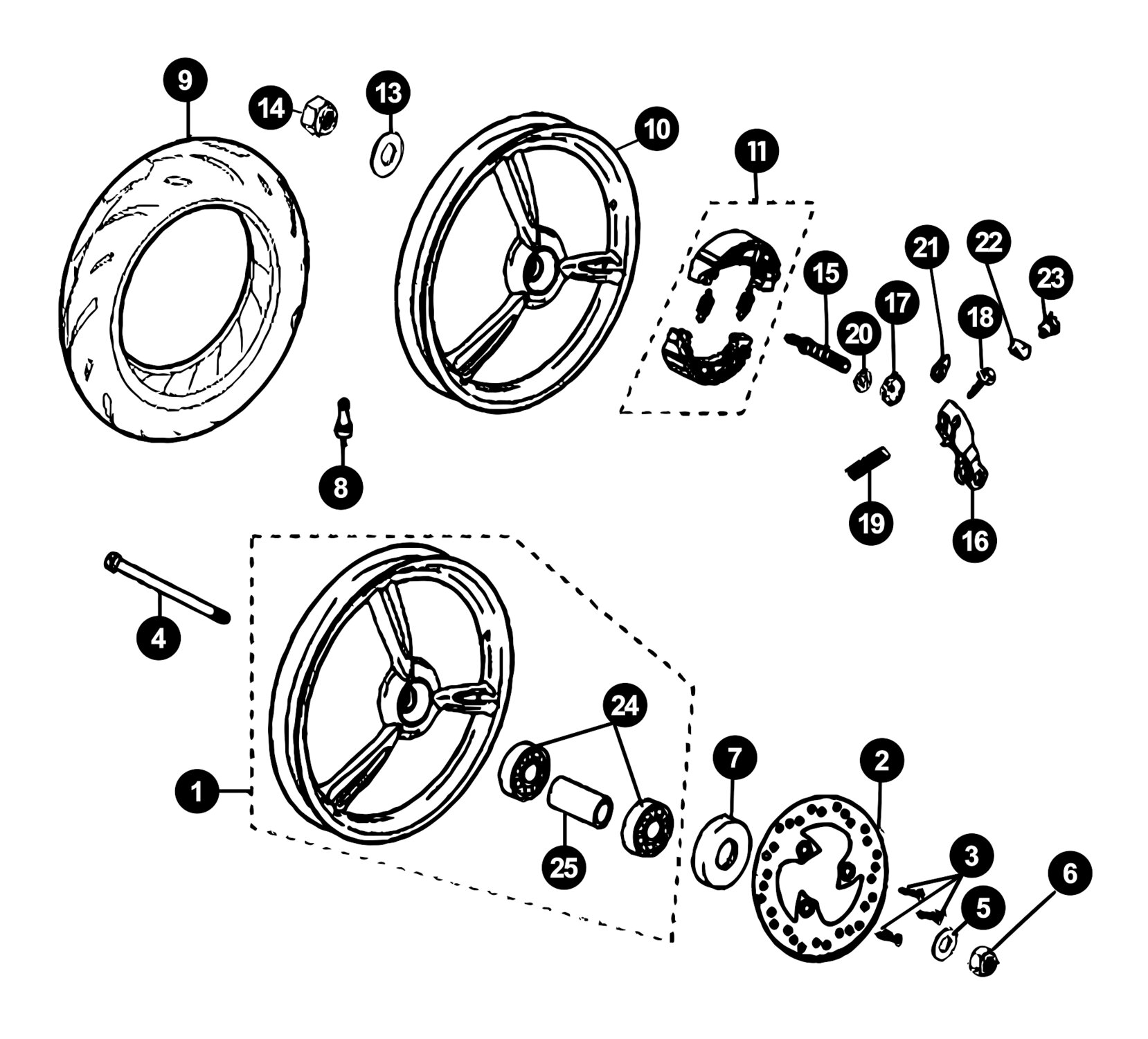 Image of Peugeot Ludix Pro Ersatzteile Räder / Bremsen