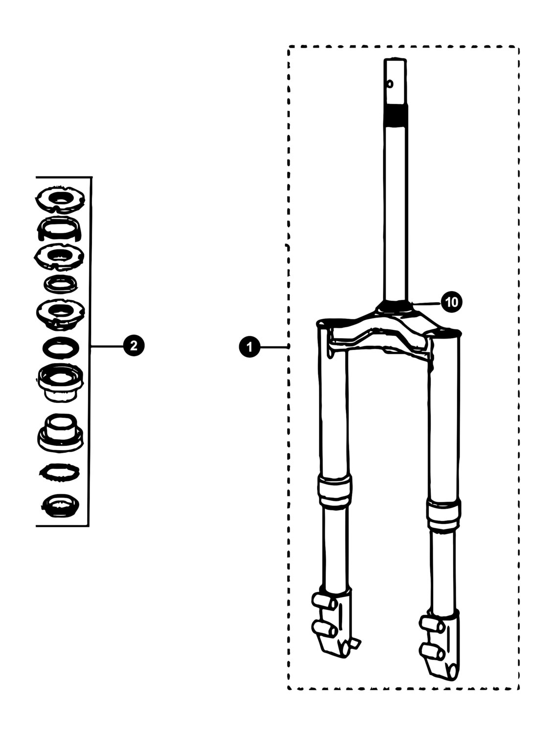 Image of Peugeot Ludix Pro Ersatzteile Gabel