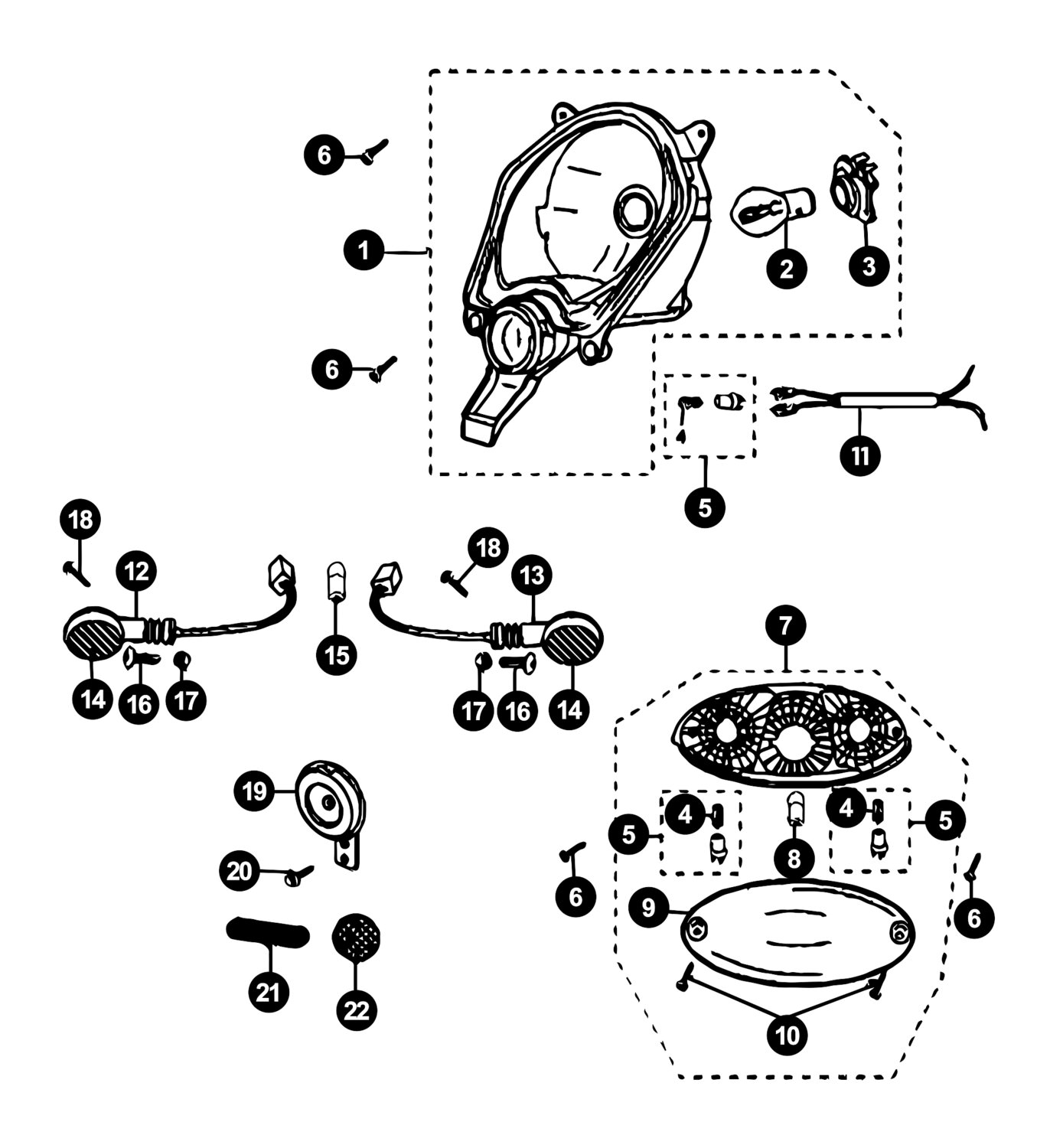 Image of Peugeot Ludix Pro Ersatzteile Beleuchtung / Hupe