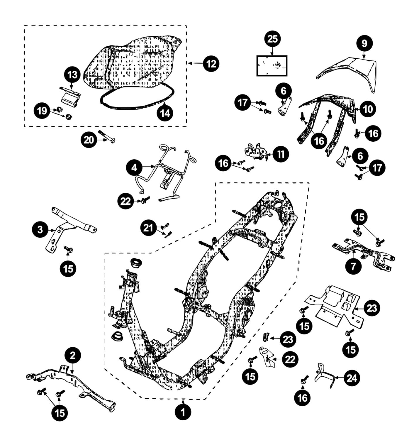 Image of Peugeot Speedfight 3 Ersatzteile Rahmen / Sitzbank