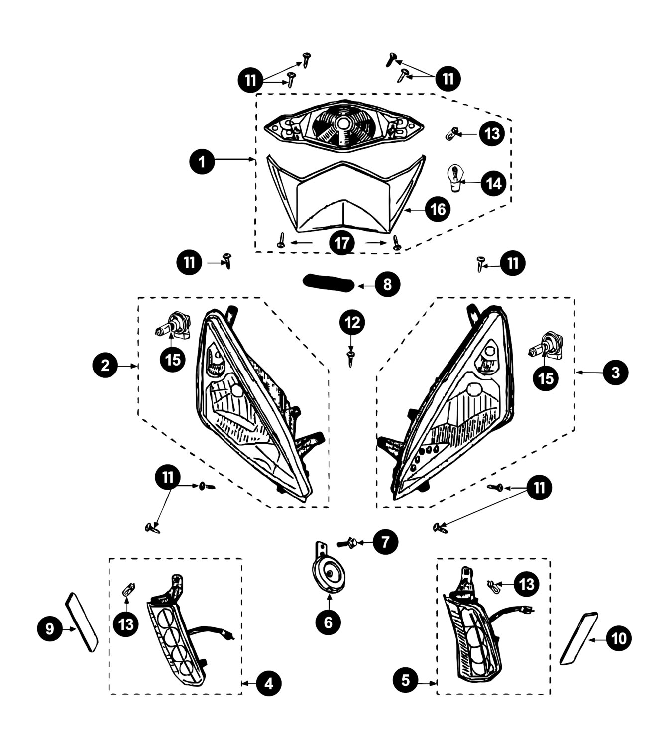 Image of Peugeot Speedfight 3 Ersatzteile Beleuchtung / Hupe