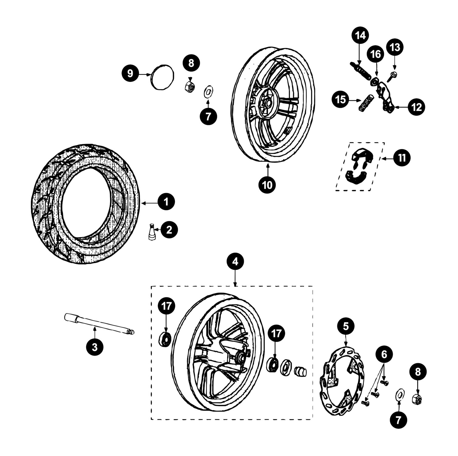 Image of Peugeot Speedfight 3 Ersatzteile Räder / Bremsen