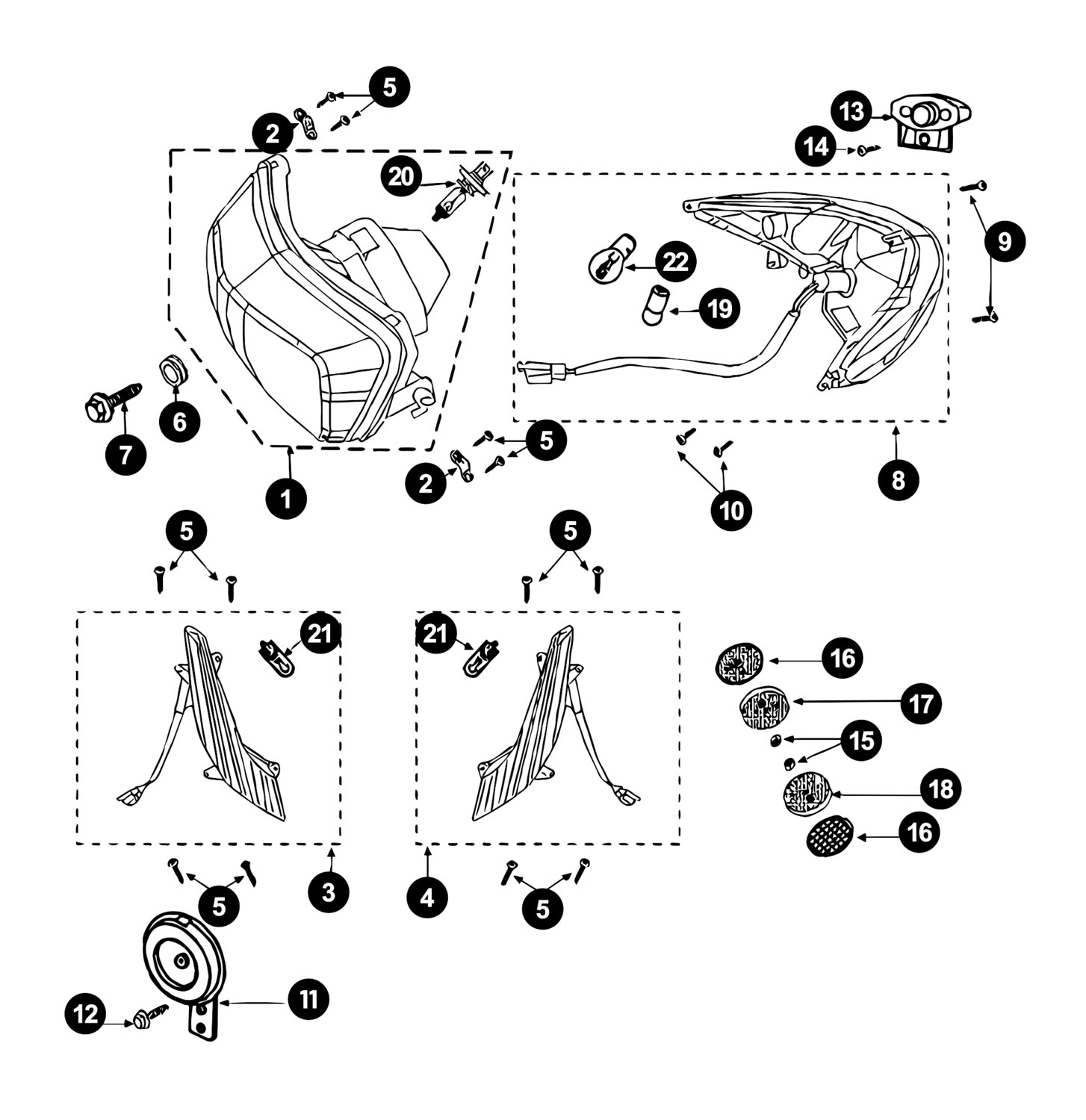 Image of Peugeot Tweet 4T Ersatzteile Beleuchtung / Hupe