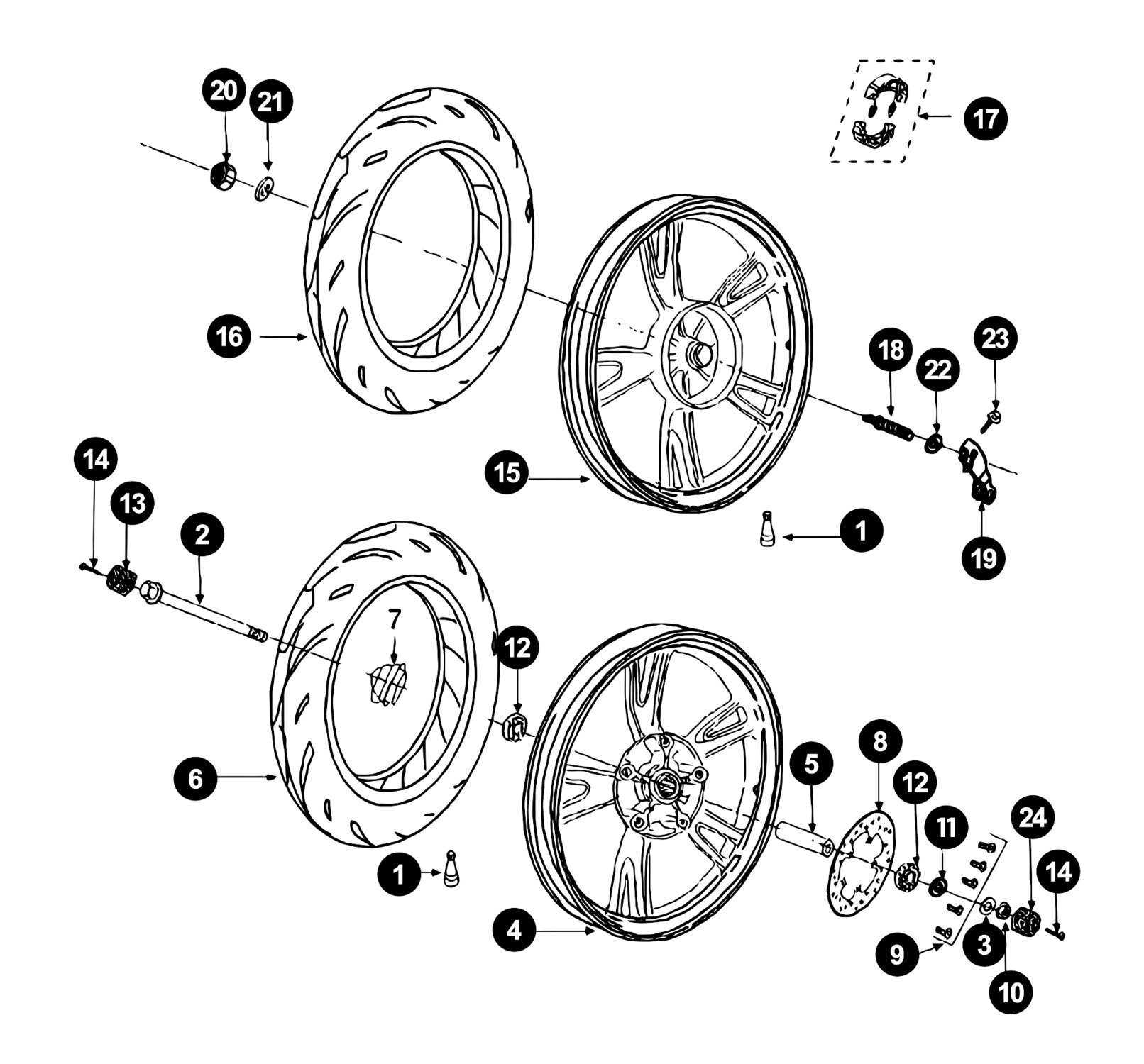 Image of Peugeot Tweet 4T Ersatzteile Räder / Bremsen