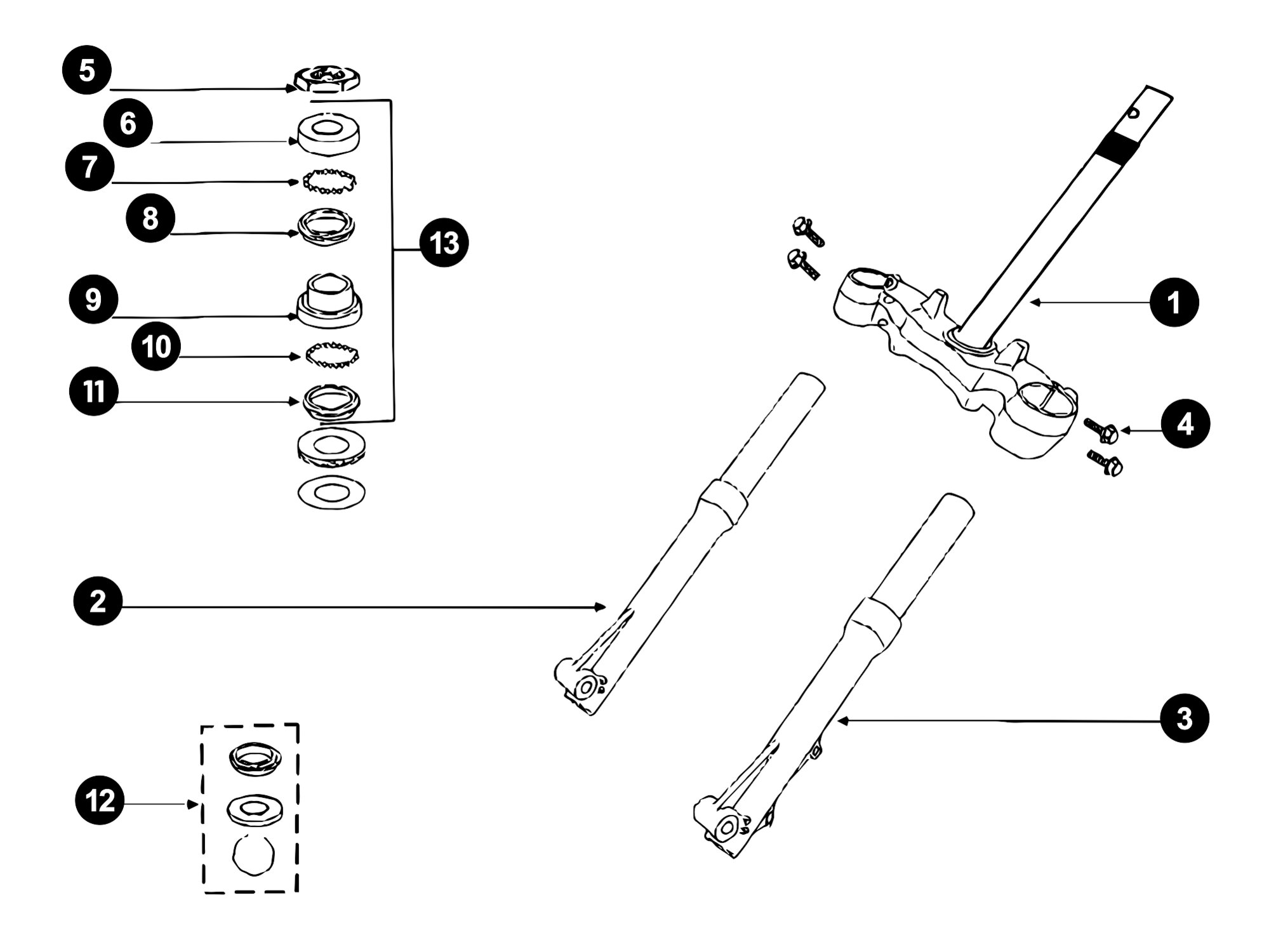 Image of Peugeot Tweet 4T Ersatzteile Gabel