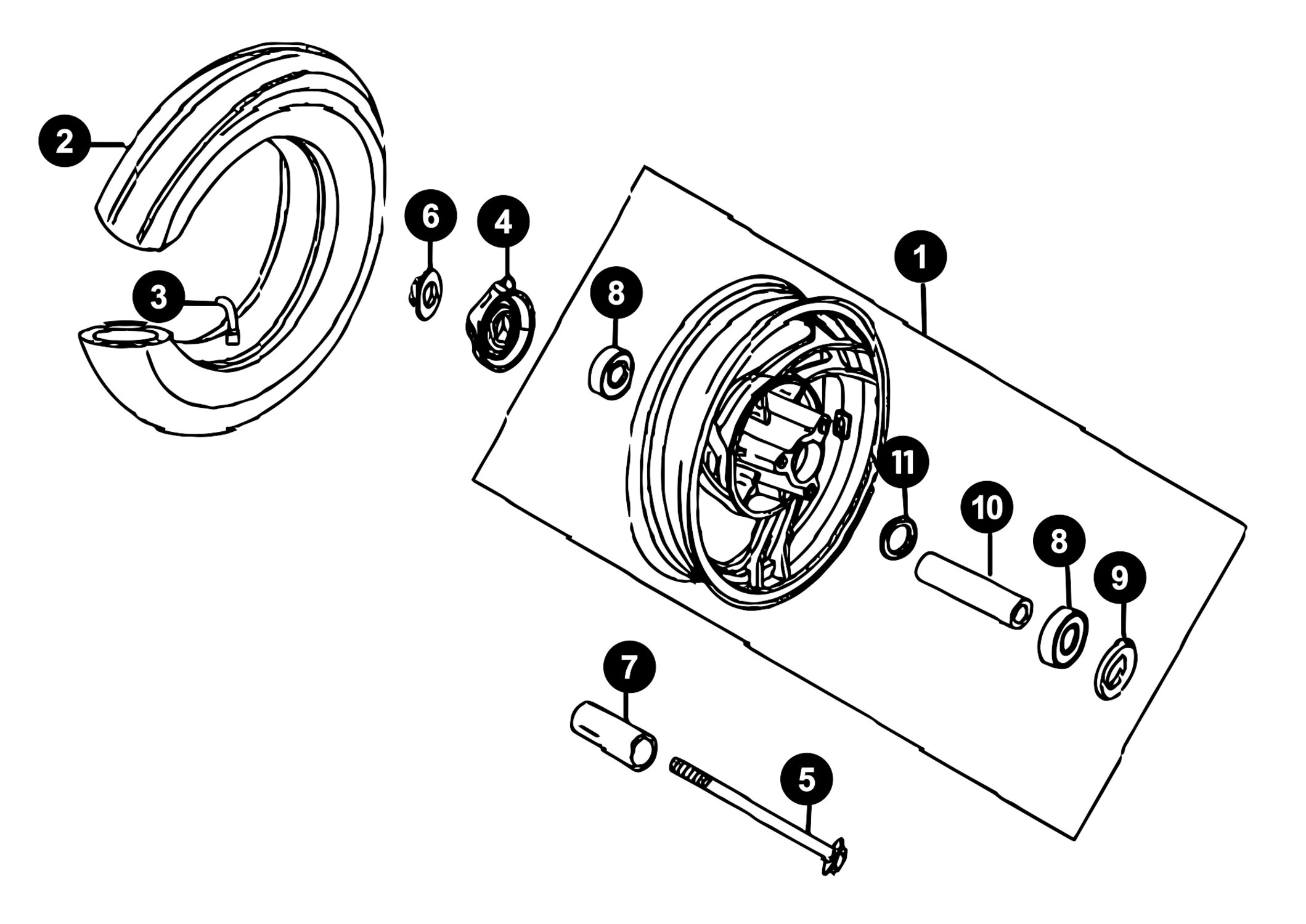Image of Peugeot V-Clic 4T Ersatzteile Vorderrad / Bremse