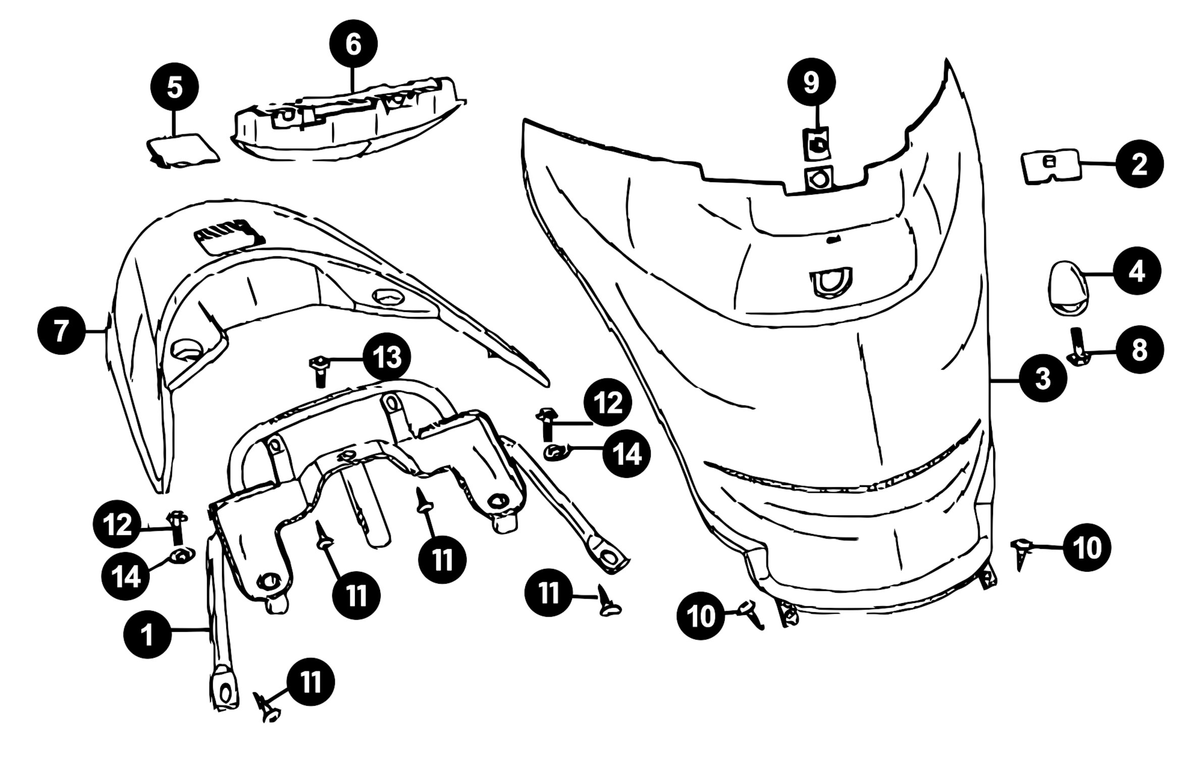 Image of Peugeot V-Clic 4T Ersatzteile Innenverkleidung / Spoiler