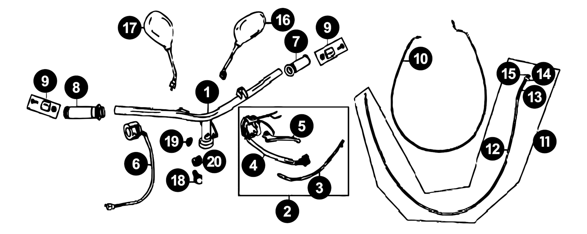 Image of Peugeot V-Clic 4T Ersatzteile Hebel / Schalter / Spiegel / Seilzüge