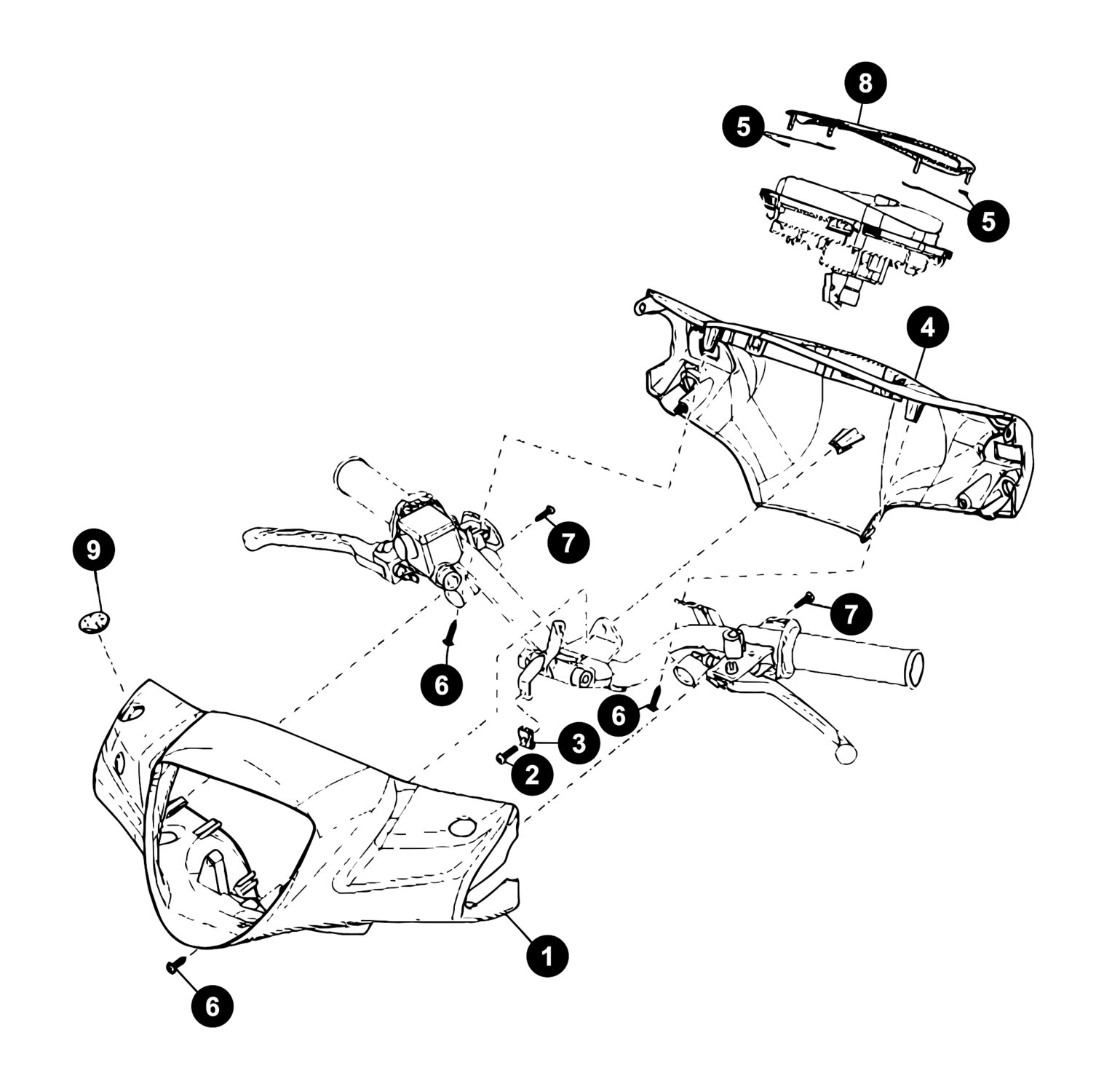 Image of Piaggio Liberty 4T '09-'16 Ersatzteile Lenkerverkleidung