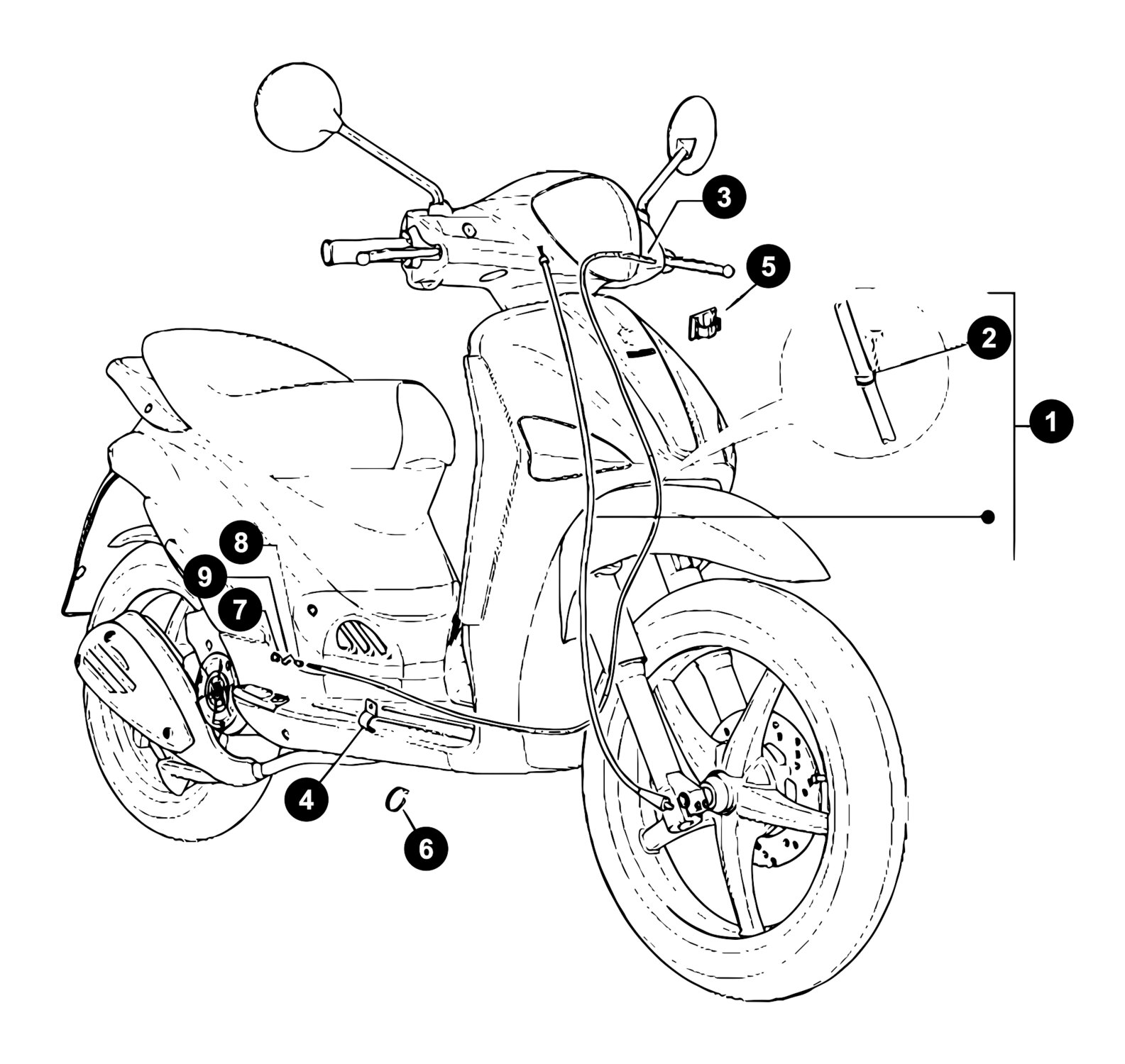 Image of Piaggio Liberty 4T '09-'16 Ersatzteile Seilzüge
