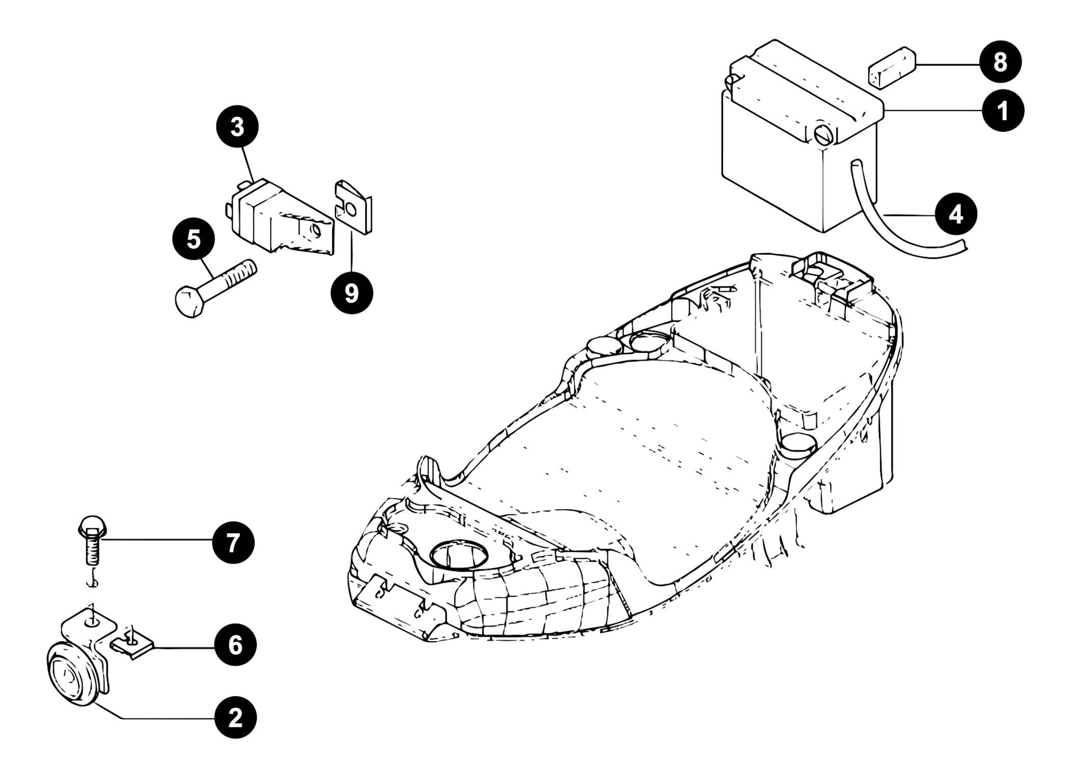 Image of Piaggio Liberty 4T '09-'16 Ersatzteile Batterie