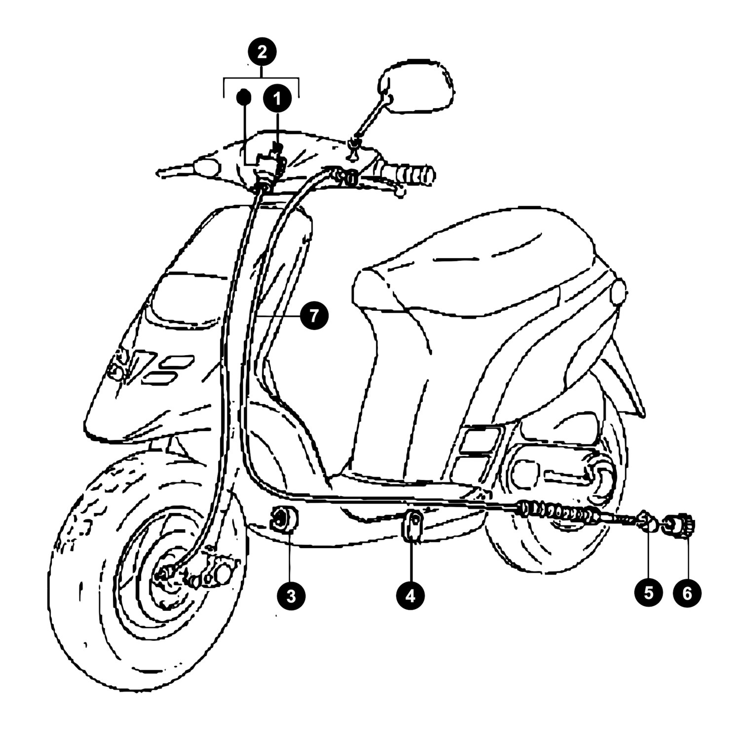 Image of Piaggio Typhoon bis '11 Ersatzteile Tachowelle
