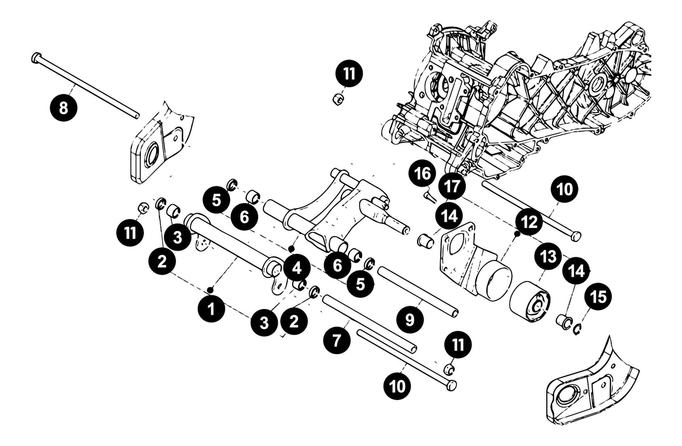 Image of Piaggio Zip 2 Ersatzteile Motoraufhängung 4-Takt