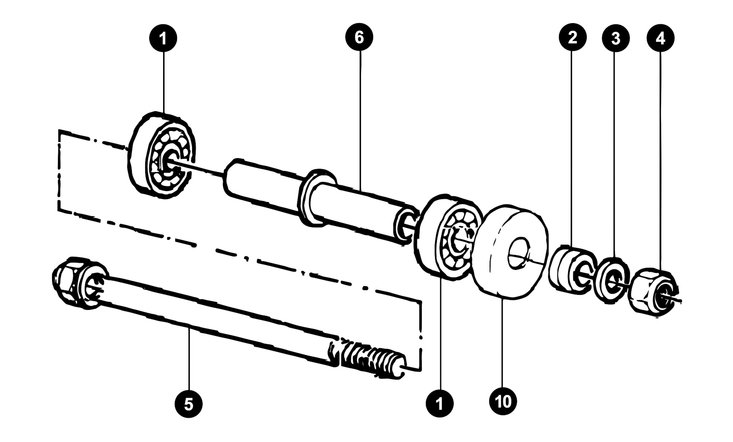 Image of Piaggio Zip 2 Ersatzteile Radachse vorne