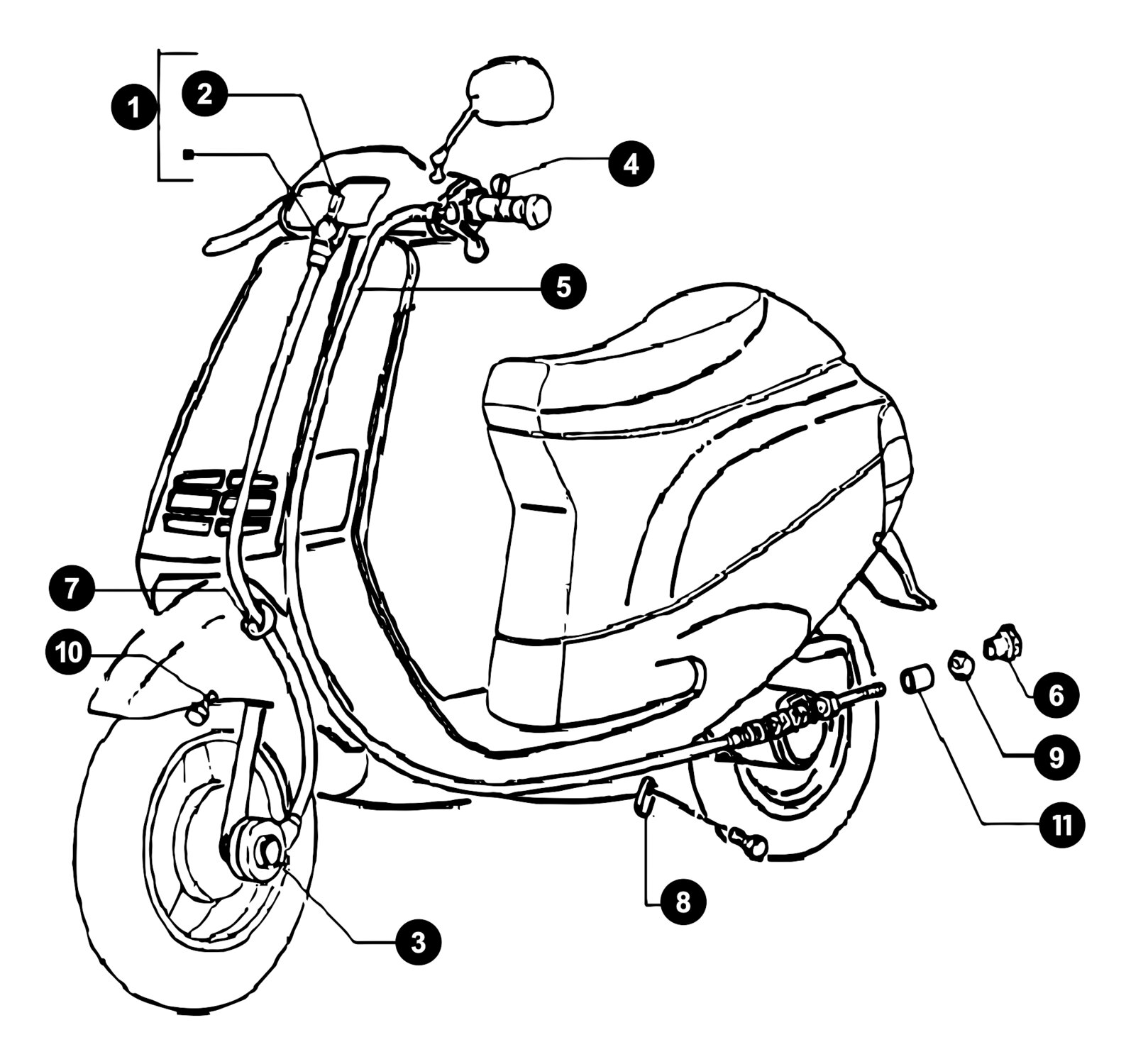 Image of Piaggio Zip 2 Ersatzteile Tachowelle / Bremszug