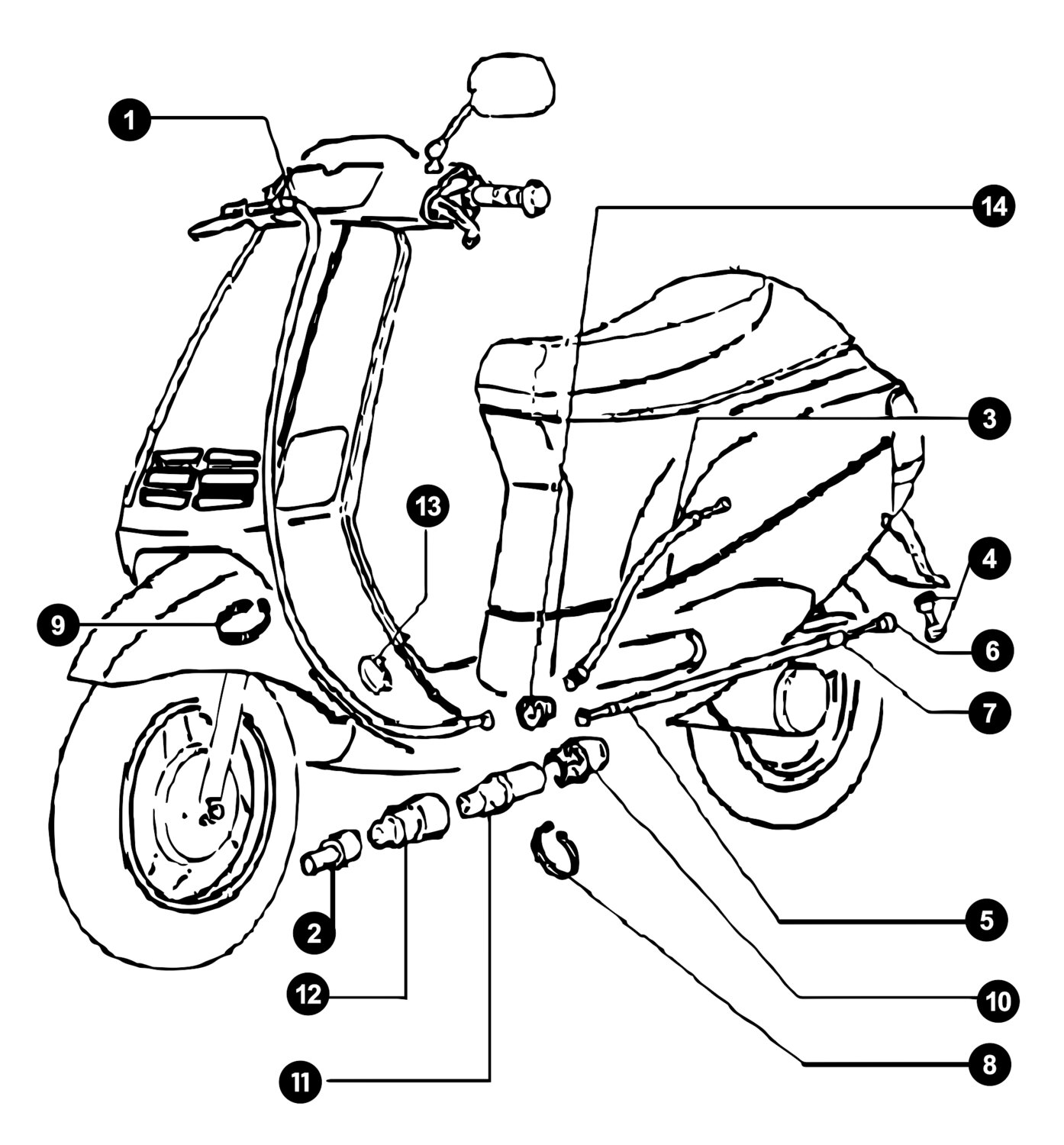 Image of Piaggio Zip 2 Ersatzteile Gaszug