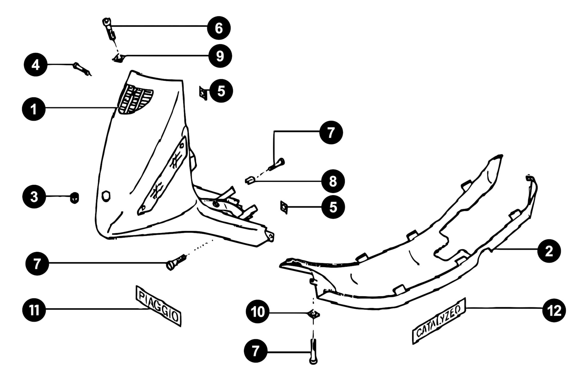 Image of Piaggio Zip 2 Ersatzteile Frontverkleidung / Unterboden