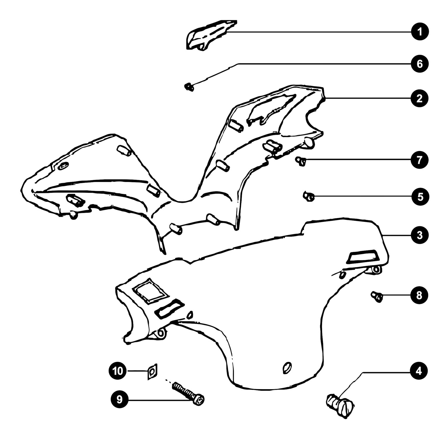 Image of Piaggio Zip 2 Ersatzteile Lenkerverkleidung