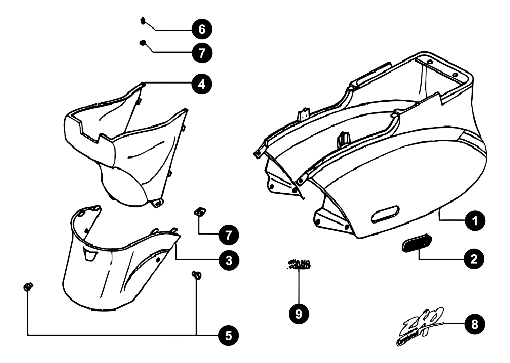 Image of Piaggio Zip 2 Ersatzteile Heckverkleidung