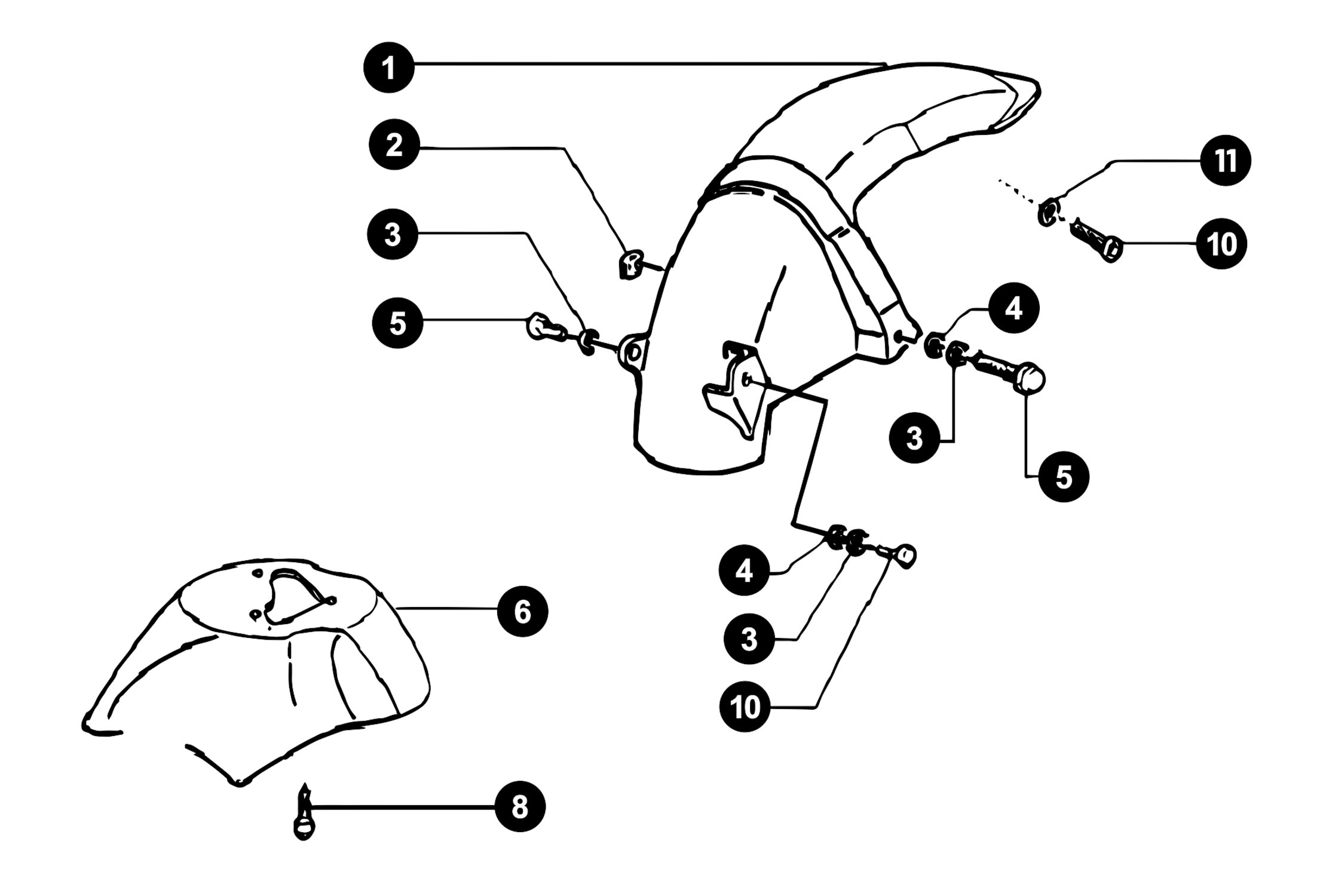 Image of Piaggio Zip 2 Ersatzteile Schutzblech